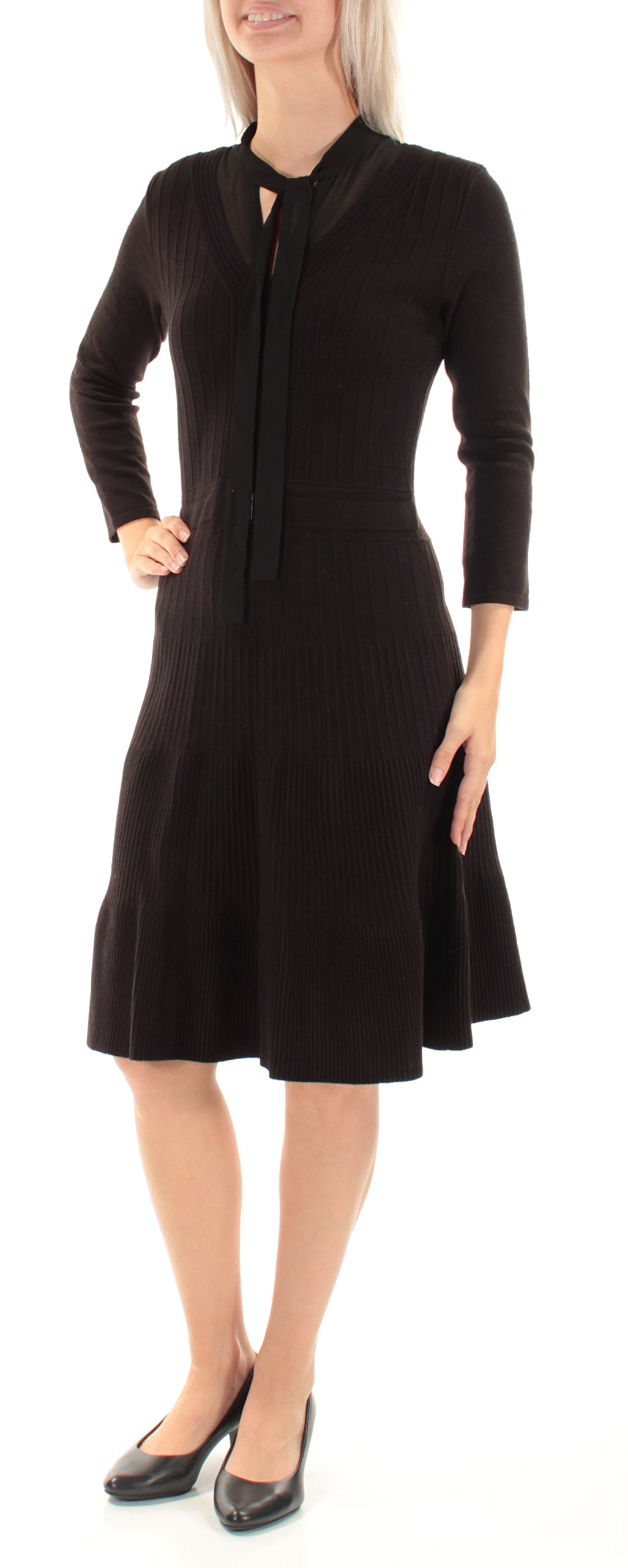 Tommy Hilfiger Women's Ribbed Knit Sweater Dress - Cozy Long Sleeve Pullover Tunic for Fall & Winter, Perfect for Casual Outings, Office Wear, and Holiday Parties
