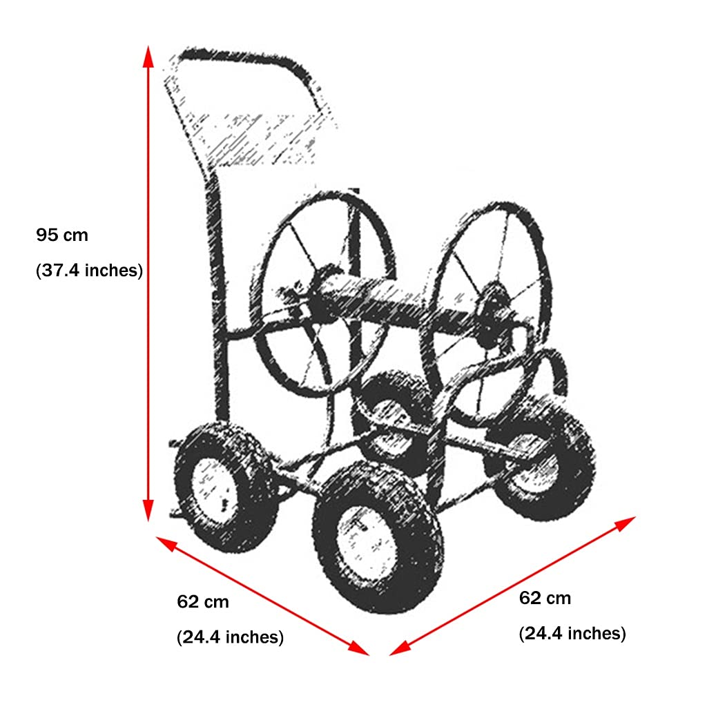 **Heavy Duty Garden Hose Reel Cart with Wheels - 40m Large Outdoor Water Hose Storage Rack for Gardening, Car Washing & Agricultural Irrigation (Blue, 25mm)** - Perfect for Backyards, Farms & Auto Cleaning