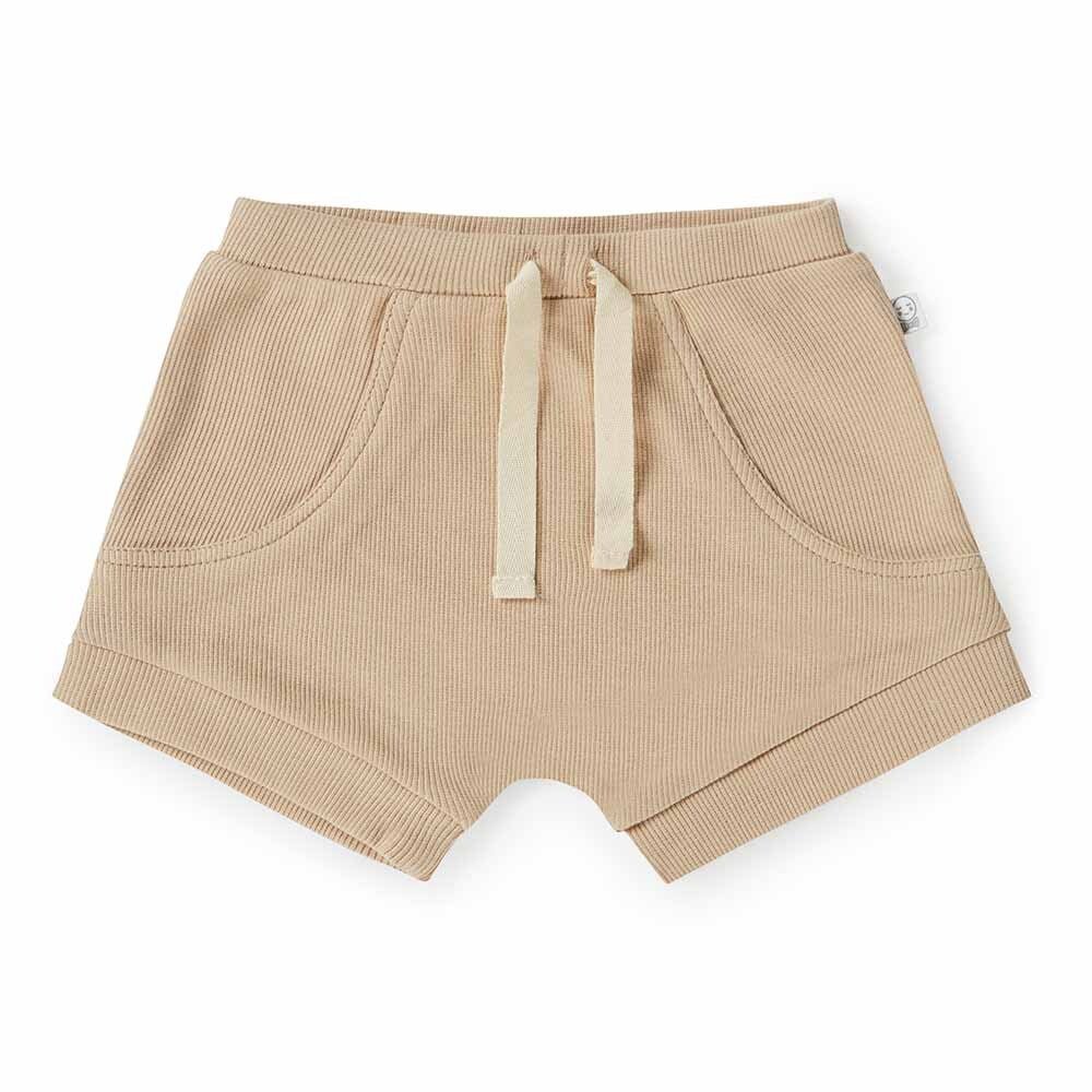 Organic Cotton Ribbed Baby Shorts Size 0000 - Soft & Snug for Newborns - Perfect for Playtime & Summer Outfits