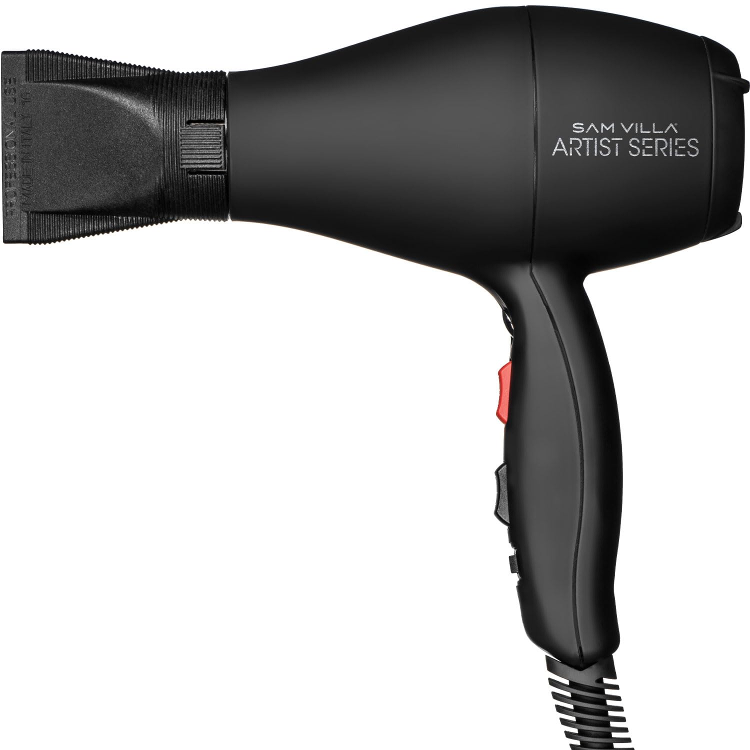 Sam Villa Artist Series Lightweight & Quiet Ionic Professional Hair Dryer - Variable Speed & Temperature Settings for Salon-Quality Styling at Home - Perfect for Blowouts, Smoothing & Volumizing Hair (Black)