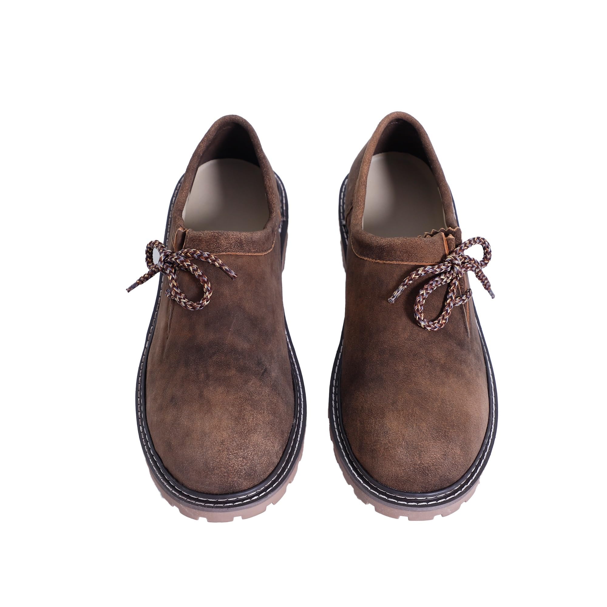 Authentic German Lederhosen Shoes for Men - Traditional Oktoberfest Trachten Haferl Shoes in Brown - Perfect for Bavarian Festivals, Costume Parties & Cultural Events