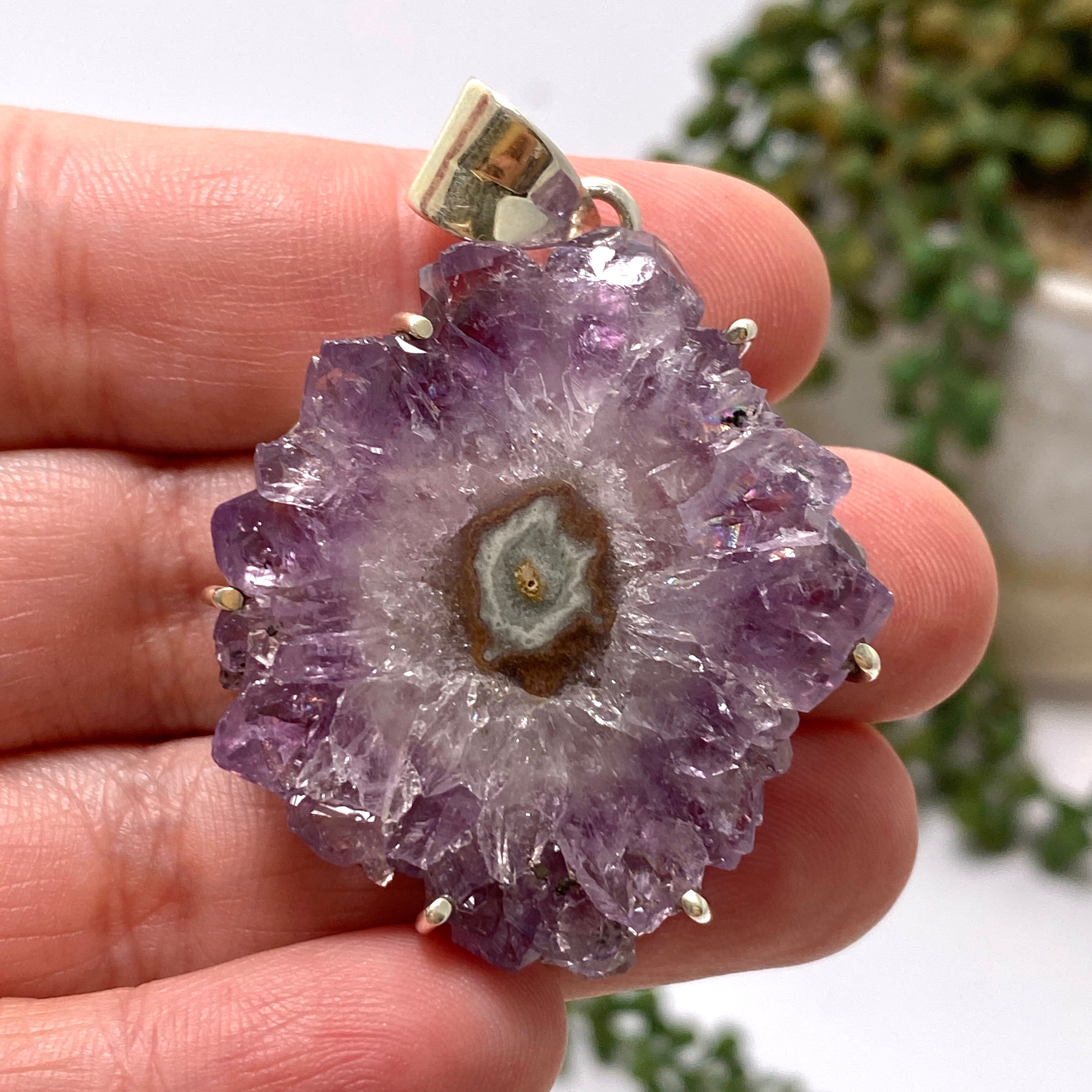 52mm Amethyst Stalactite Pendant Necklace - Natural Crystal Jewelry for Women, Spiritual Healing & Meditation Accessory | Perfect for Yoga, Reiki, and Energy Balancing