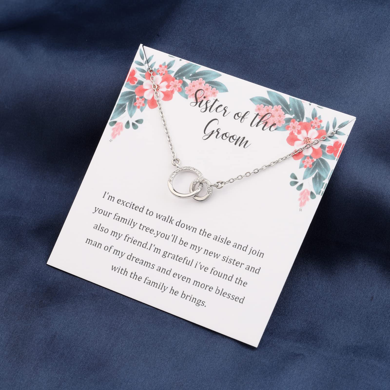 TGBJE Sister of the Groom Necklace - Elegant Wedding Jewelry Gift for Bride's Sister, Future Sister-in-Law & Step Sister - Perfect for Bridal Party, Rehearsal Dinner & Wedding Day Accessories