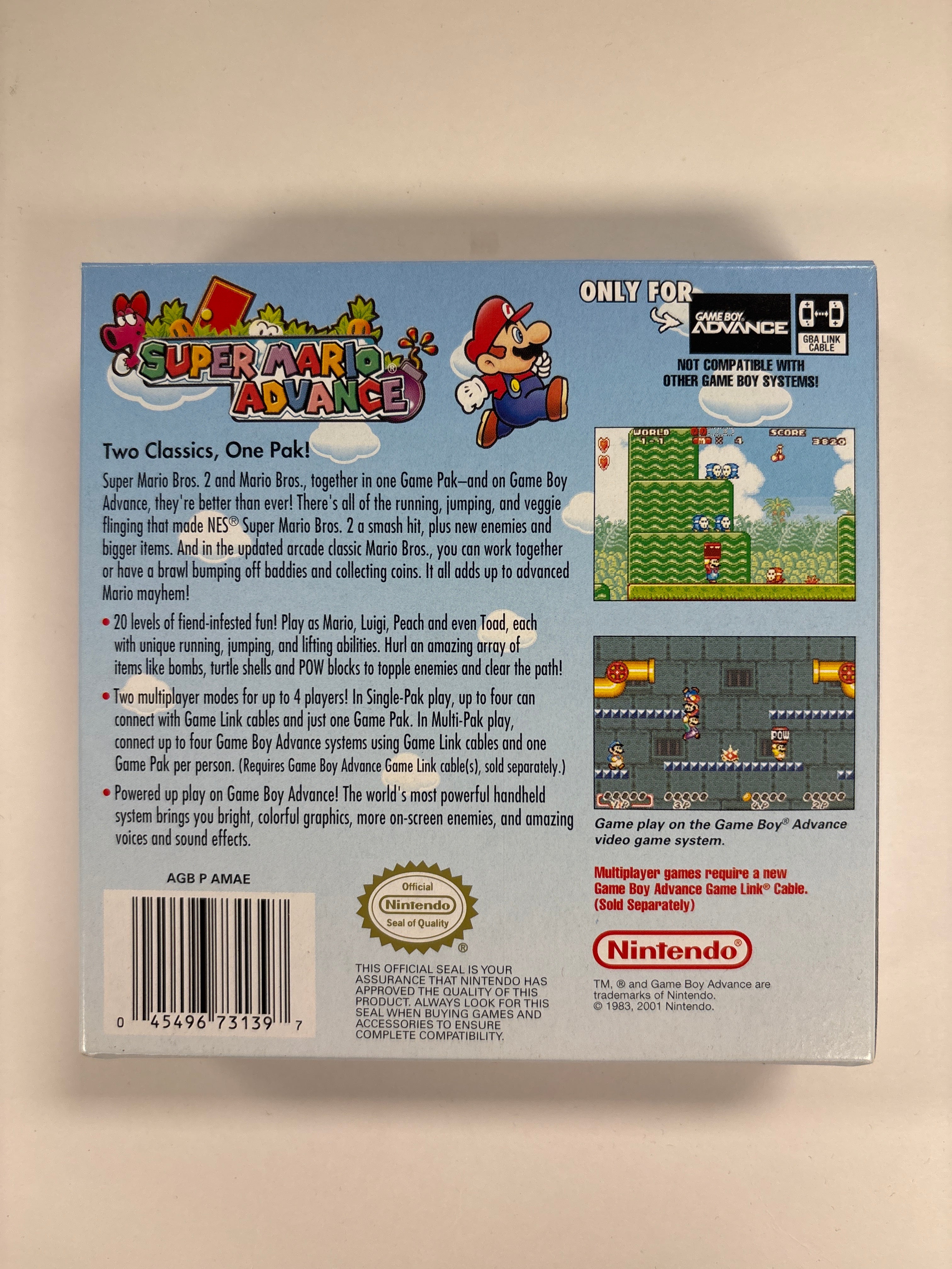 Super Mario Advance Game Boy Advance (GBA) Box & Manuals Only - No Game Included | Perfect for Collectors & Display