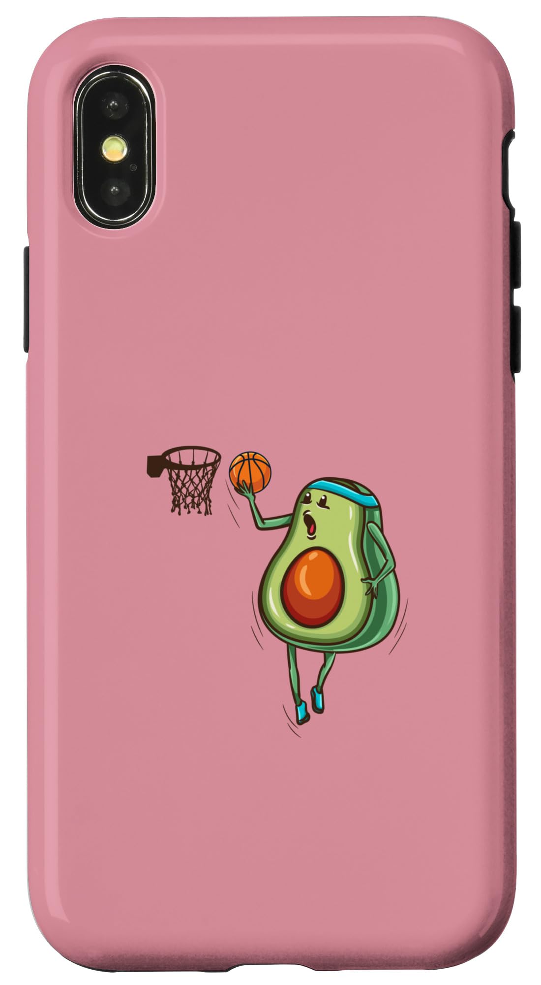 Funny Avocado Playing Basketball iPhone X/XS Case - Durable Protective Cover for iPhone X/XS - Perfect Gift for Basketball Fans & Avocado Lovers - Great for Daily Use, Sports & Gifts