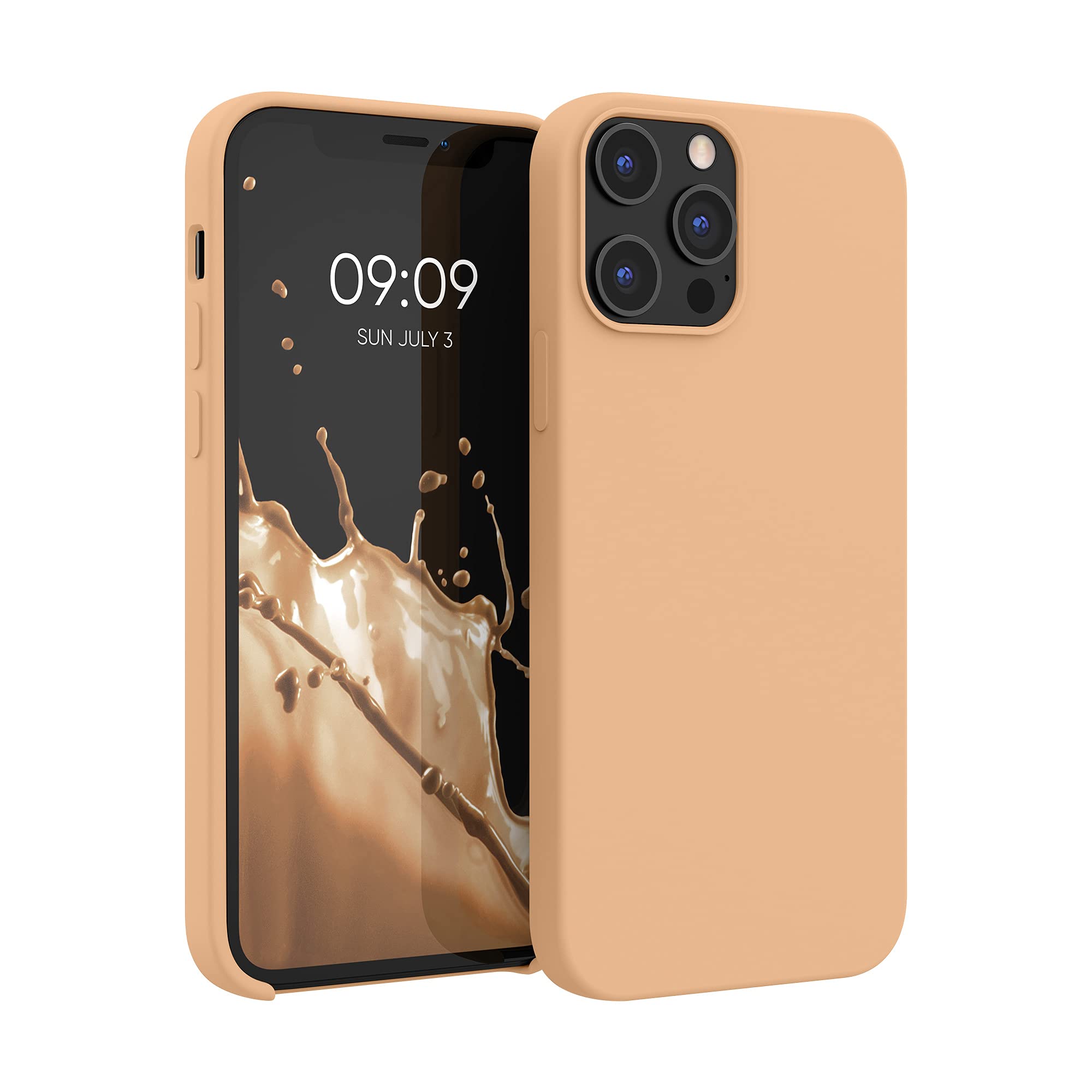 kwmobile Premium TPU Silicone Case for Apple iPhone 12 Pro Max - Soft Protective Phone Cover in Baby Peach Color | Perfect for Everyday Use, Work & Travel Protection