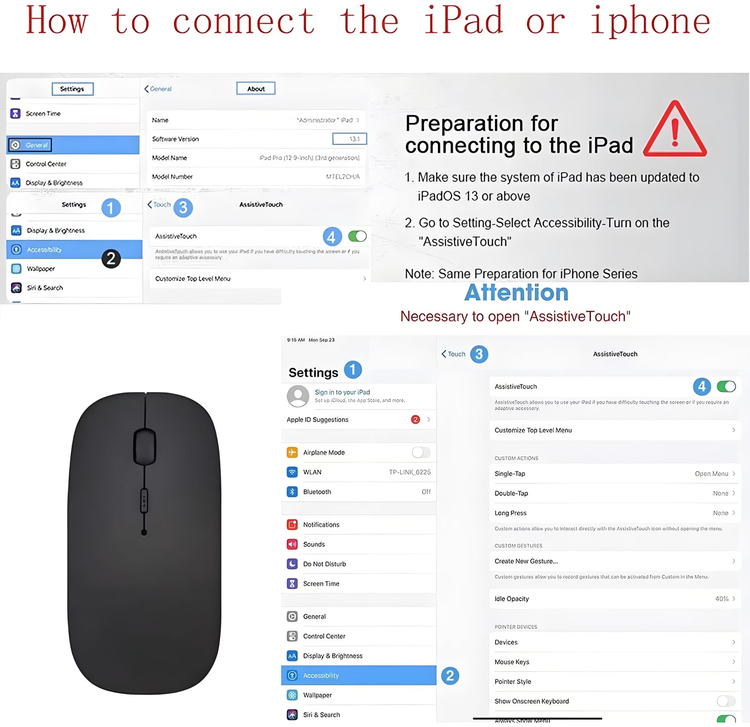 ZERU Bluetooth Wireless Mouse, Rechargeable Ergonomic Mouse for MacBook Pro/Air, Laptop, PC, Mac, iPad Pro - Perfect for Office, Home & Travel Use