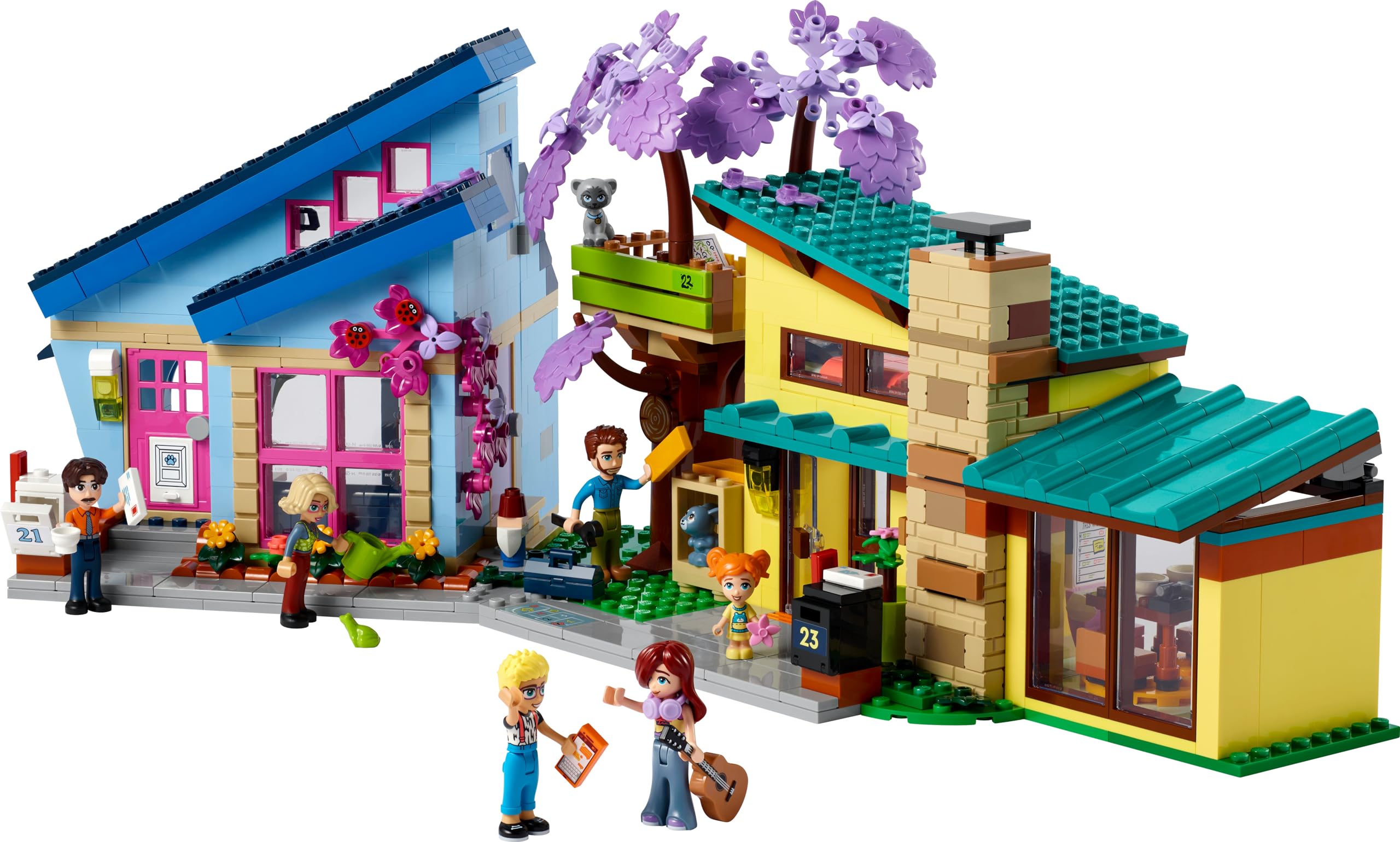 LEGO Friends Olly and Paisley's Family Houses - 2-Story Building Toy Set with Mini Dolls, Cat & Rabbit Figures - Creative Construction Gift for Girls & Boys Ages 7+ (Model 42620) - Perfect for Imaginative Play, Birthday Gifts & STEM Learning Activities