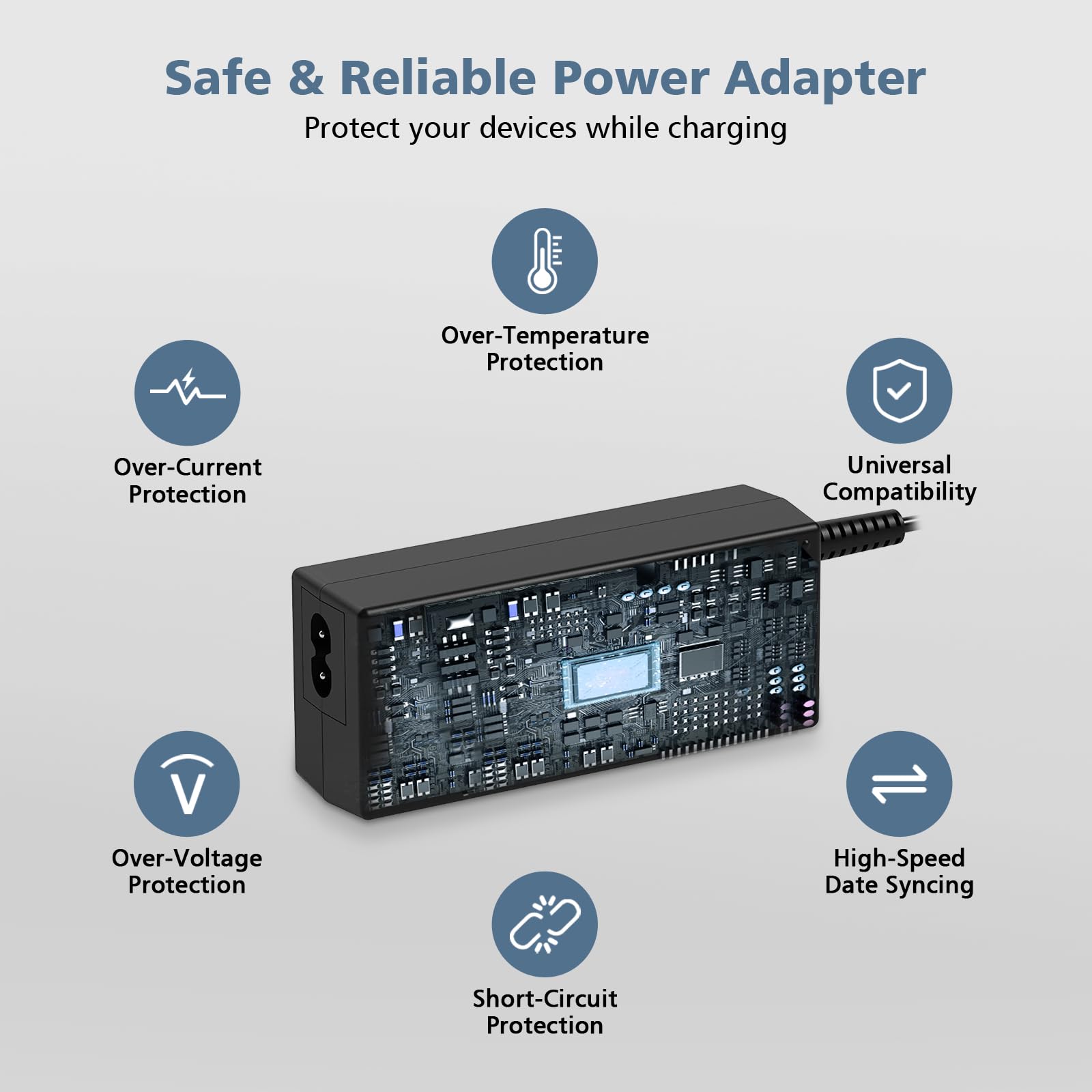 45W Smart Blue Tip Power Adapter Charger for HP Laptop - Fast Charging, Compatible with HP Pavilion, Envy, ProBook - Perfect for Home, Office & Travel Use
