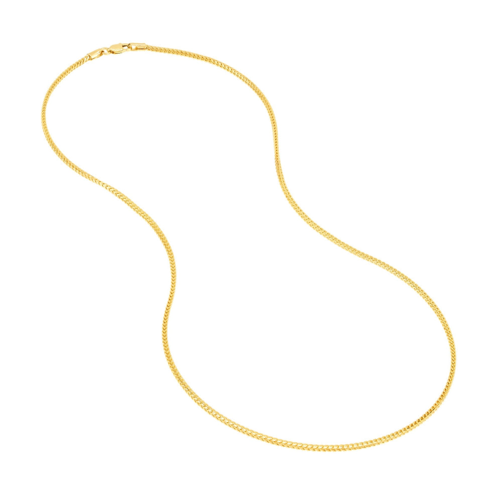 14K Gold 1.55mm Franco Chain Necklace for Women - Dainty & Elegant Layering Jewelry - Perfect for Everyday Wear, Gifts & Special Occasions