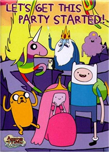 Adventure Time Get This Party Started Magnet AM4396 - Fun Cartoon Fridge Magnets for Kids Room Decor, Office & Gifts - Perfect for Birthday Parties, Home Decor, and Fan Collections