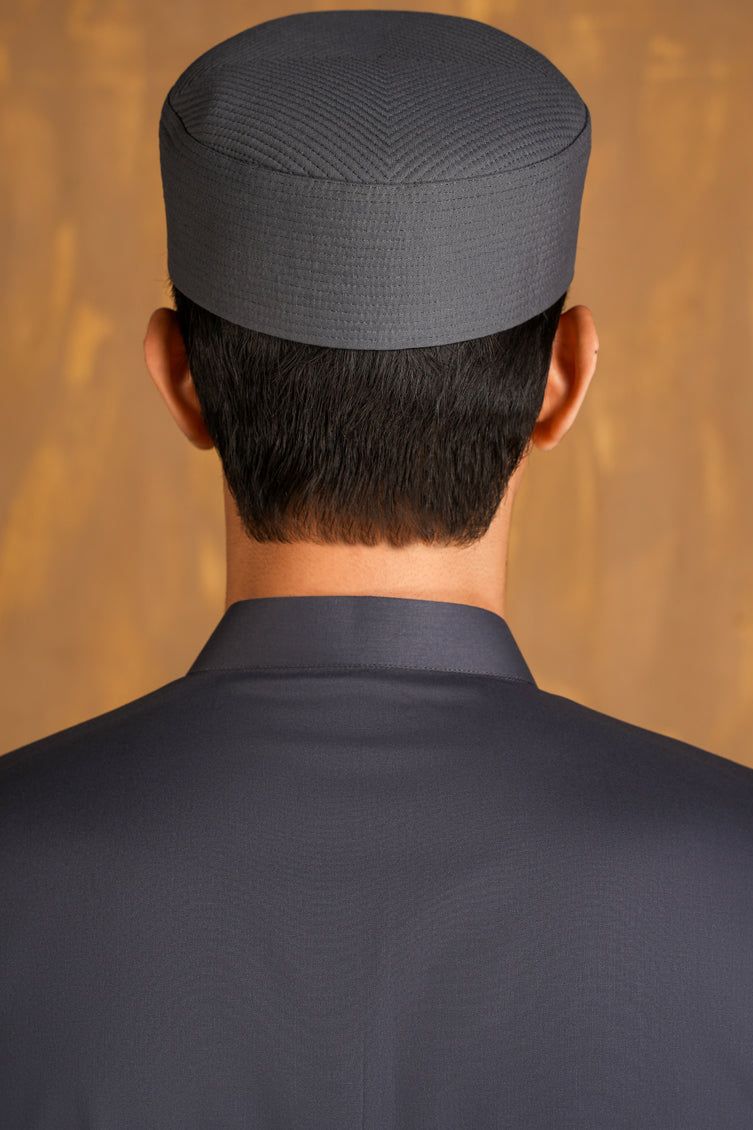 J. Junaid Jamshed Blended Grey Cotton Cap for Men - Stylish & Comfortable Hat for Outdoor Activities, Travel & Casual Wear