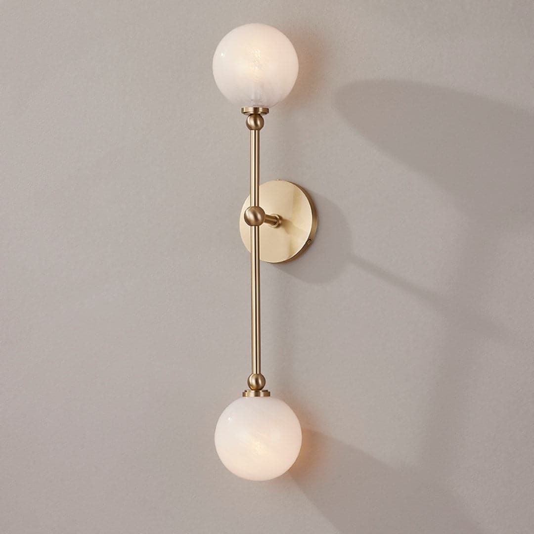 Andrews 2 Light Wall Sconce - Modern Indoor/Outdoor Wall Light Fixture for Living Room, Bedroom, Porch & Patio Lighting