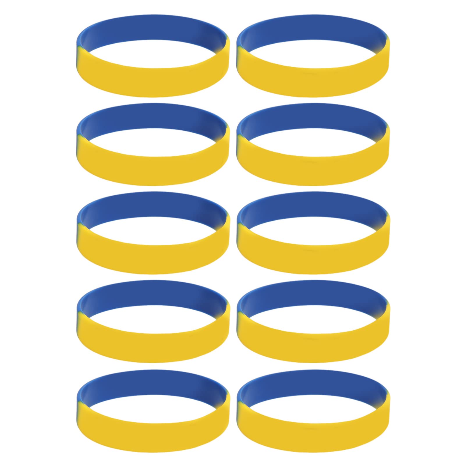 Ukrainian Flag Rubber Bracelets - 6.5cm Diameter, 1.2cm Wide Patriotic Wristbands for Soccer Fans, Sports Events & National Pride Support (Set of 6) - Perfect for World Cup, Euro Cup, Olympics & Ukraine Support Rallies