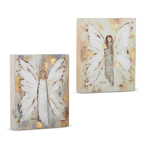 Guardian Angel Block Wall Art - Handmade Wooden Home Decor for Living Room, Bedroom & Office - Inspirational Christian Gift for Housewarming, Wedding & Holidays