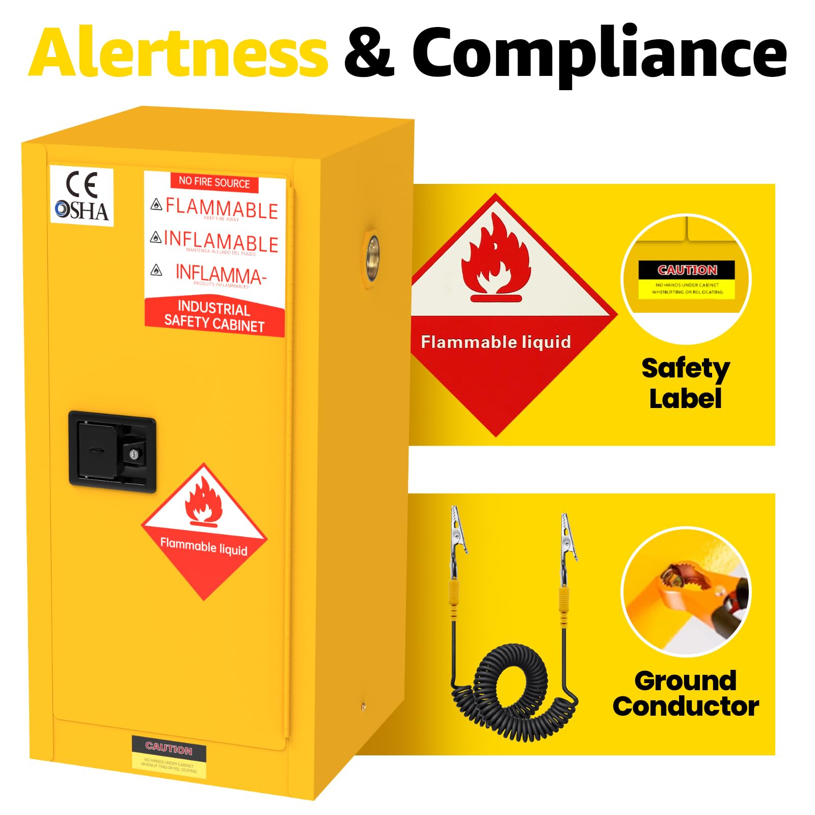 16 Gallon Flammable Storage Cabinet - 35.5