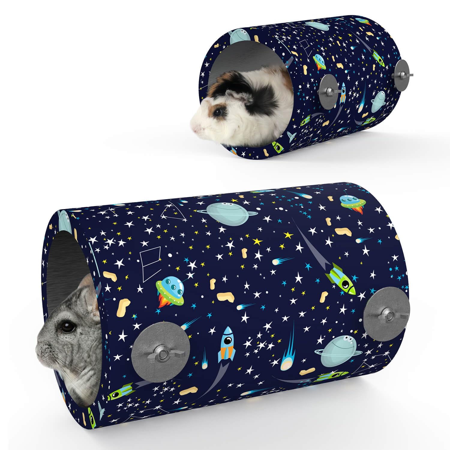 Chinchilla Cooling Tunnel Toy for Small Animals - Hanging Tube Playhouse for Ferrets, Chinchillas, Squirrels & Guinea Pigs - Cage Accessories with Starry Sky Design - Perfect for Playtime & Summer Cooling