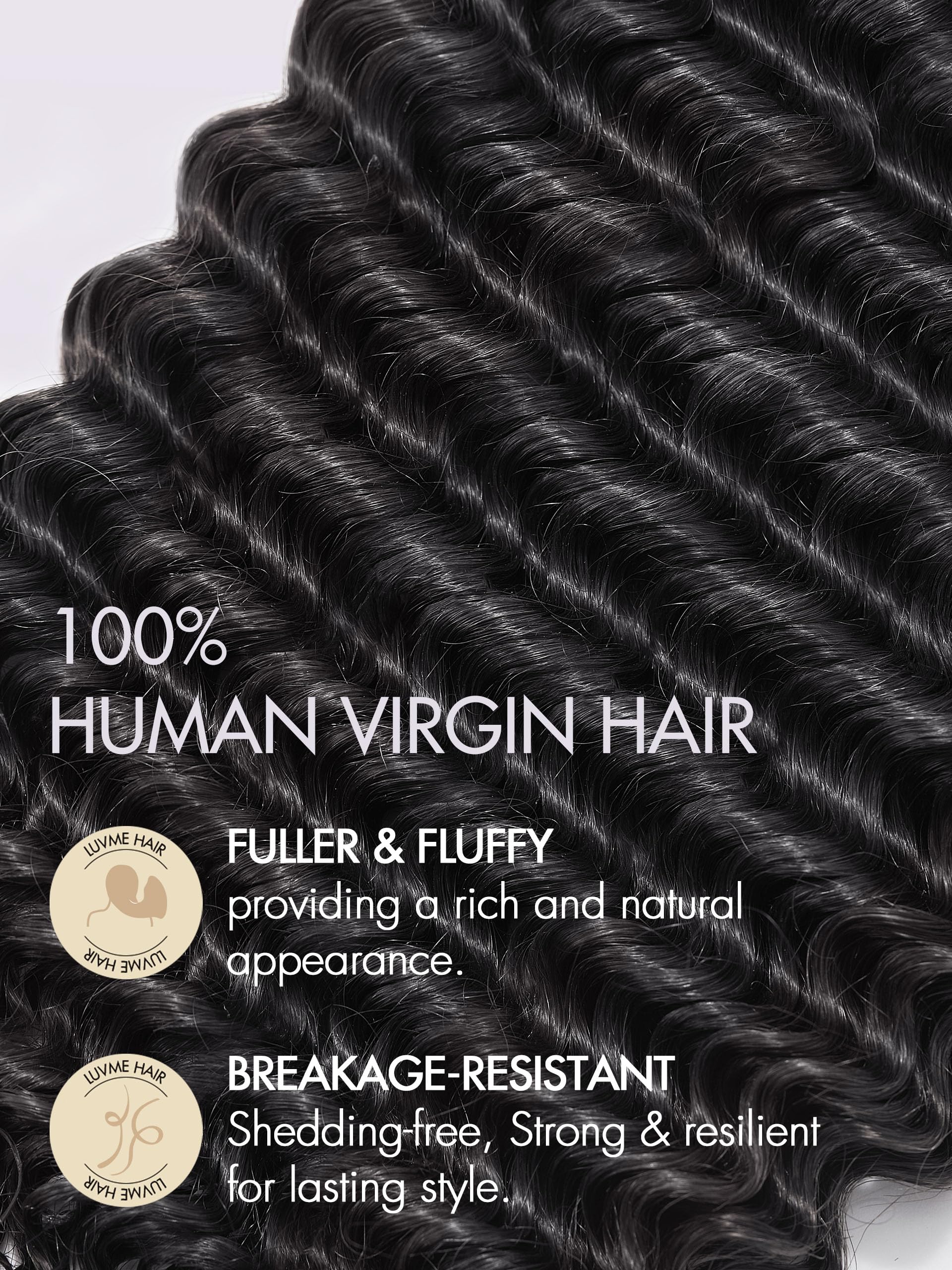 24 Inch Deep Wave Brazilian Virgin Hair 3-Pack (150g) - 100% Unprocessed Grade 12A Human Hair Extensions for Braiding | Natural Black Color, No Weft, Bohemian Style | Perfect for Protective Styles, Box Braids & Crochet Hairstyles