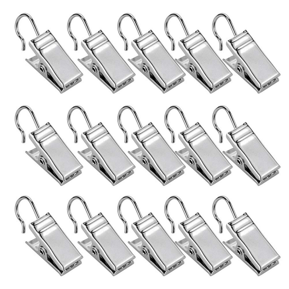 Cabilock 36PCS Creative Shower Curtain Hooks & Clips - Heavy Duty Curtain Rings for Bathroom Window & Shower - Home Decor Accessories (Perfect for Bathroom Renovation, Hotel Decor & Gift Ideas)