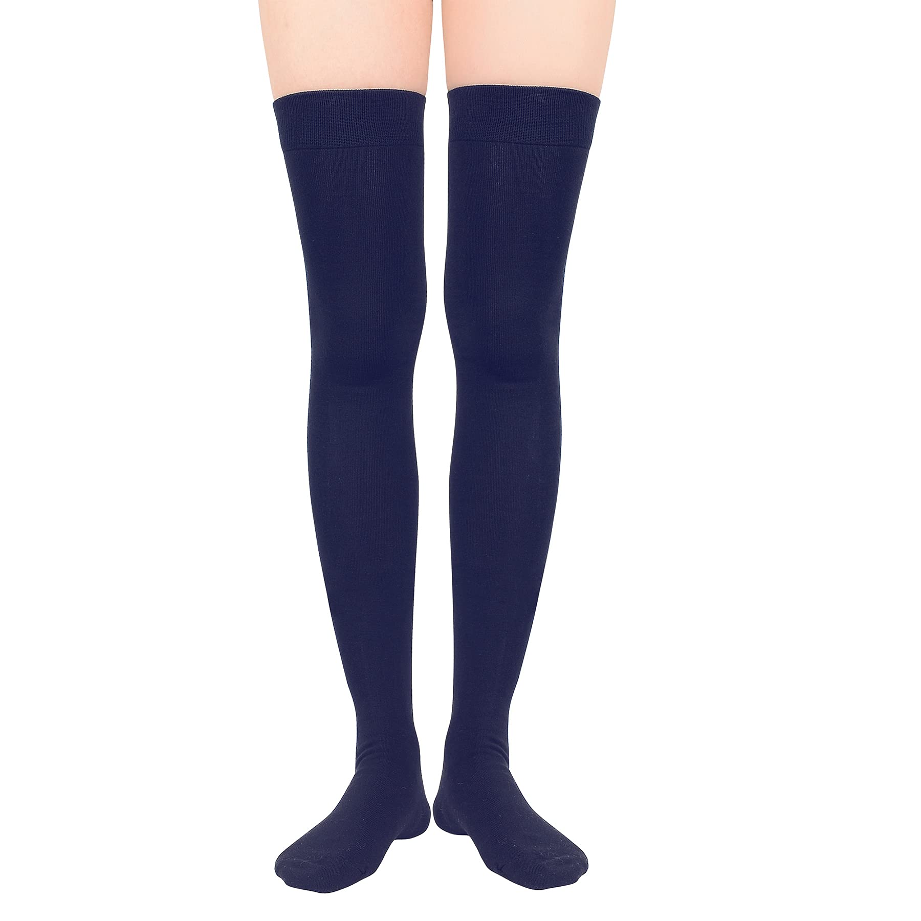 Zando Women's Cotton Thigh High Socks - Over Knee Stockings for Daily Wear & Fashion