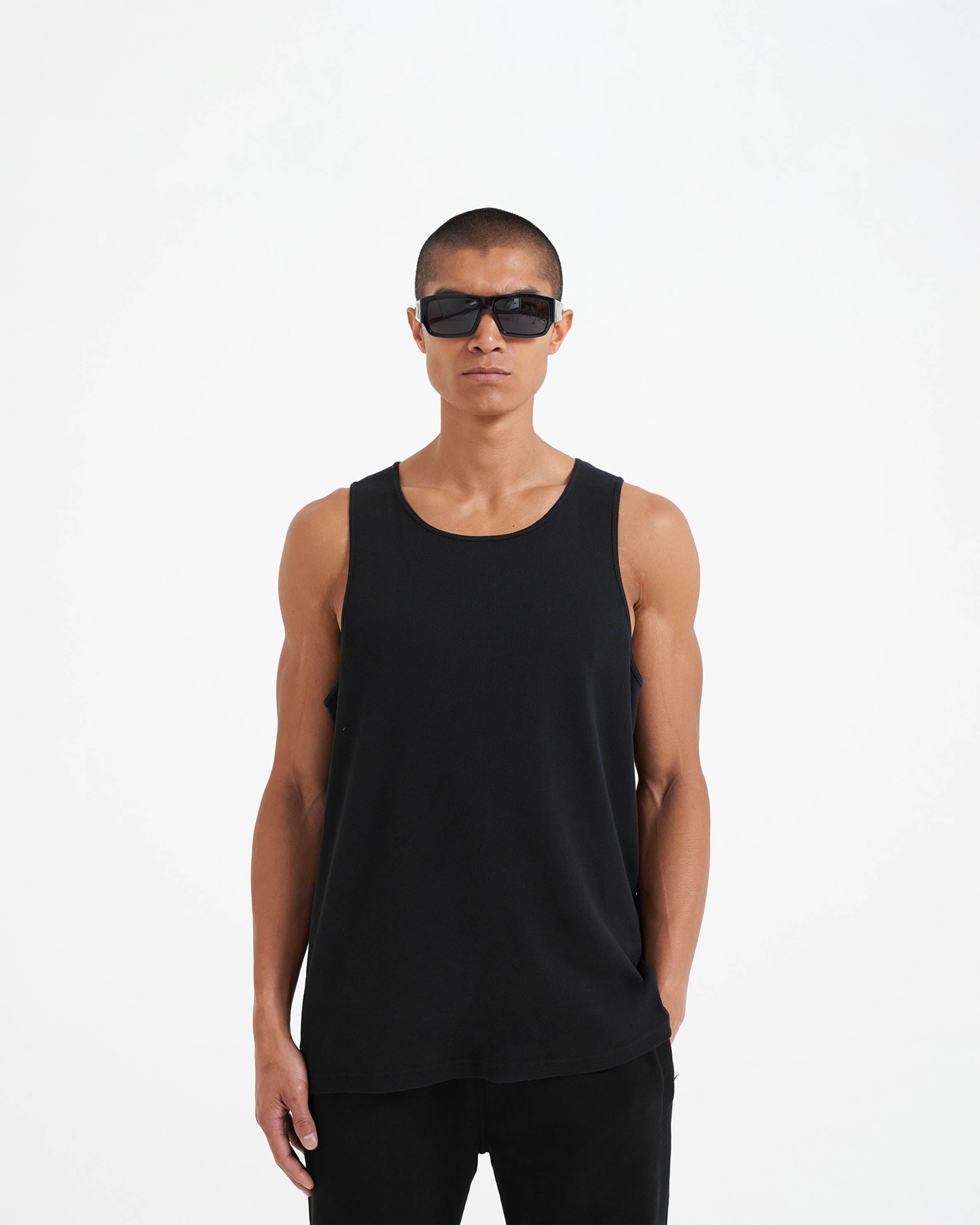 Men's Black Tank Top - Breathable & Comfortable for Gym, Workout, and Summer Outfits