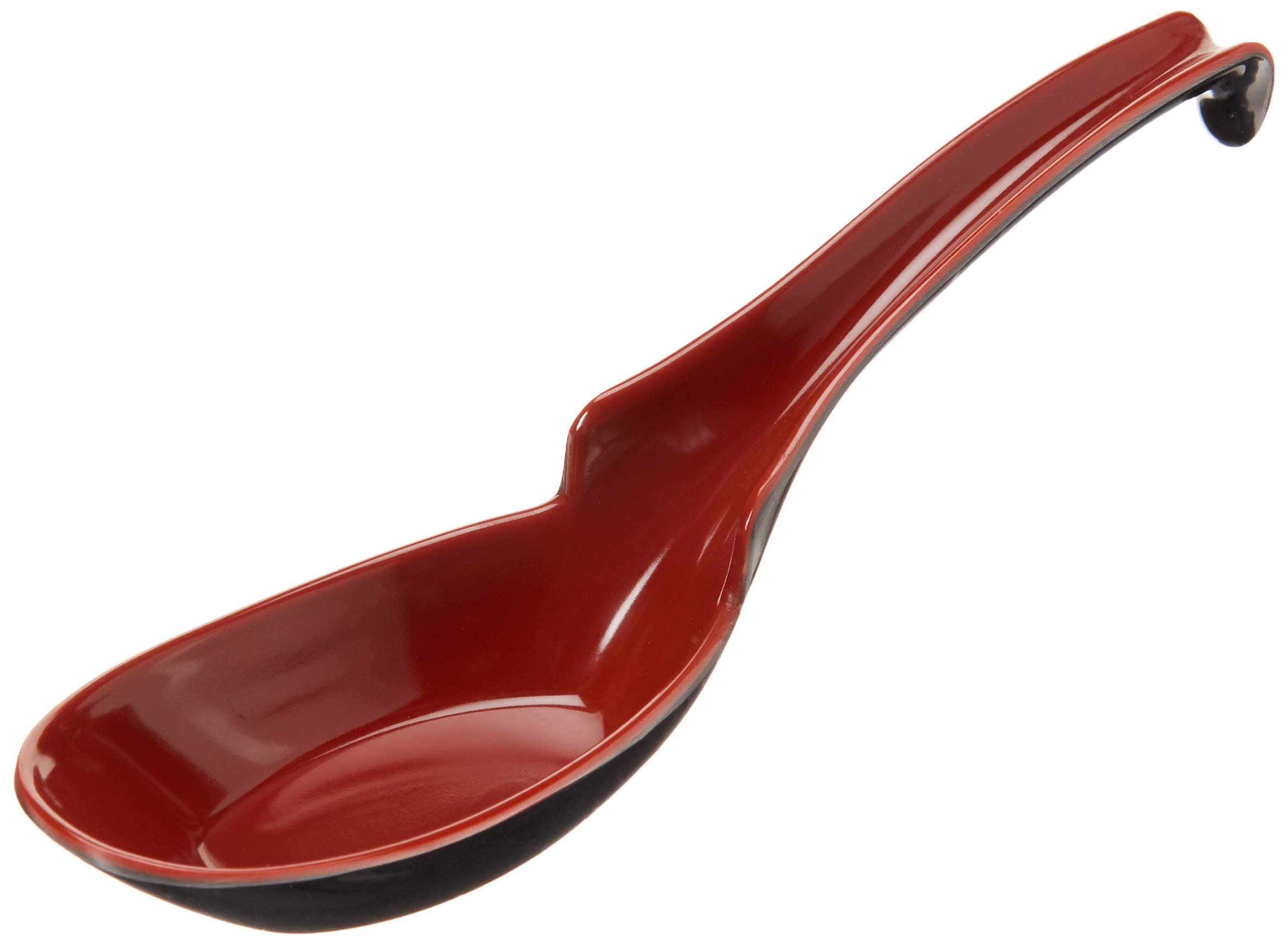 JapanBargain 2397 - 60 Pack Japanese & Chinese Soup Spoons - Black & Red Notch & Hook Design - Perfect for Ramen, Pho, Wonton Soup & Rice Dishes