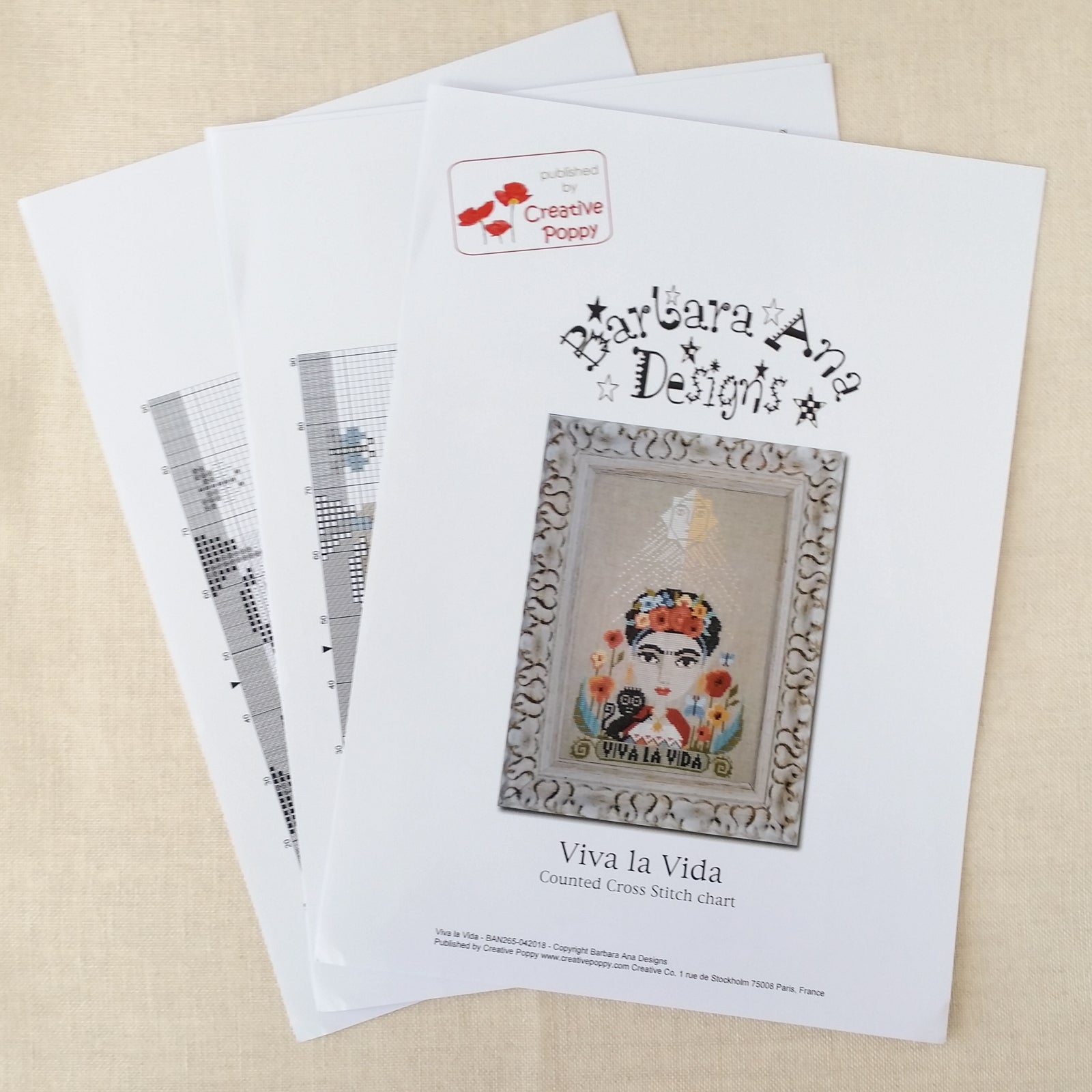 Frida Kahlo Cross Stitch Pattern Kit - Viva La Vida DIY Embroidery Art for Home Decor, Wall Art & Gift Ideas