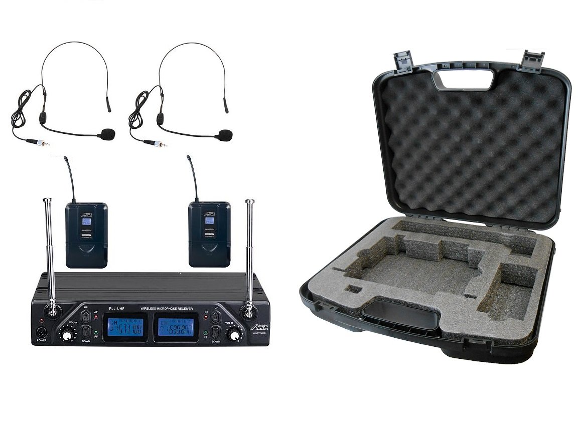 Audio2000'S AWM6502UH Professional UHF PLL Wireless Headset System with Frequency Agility - Ideal for Live Performances, Presentations, and Broadcasting