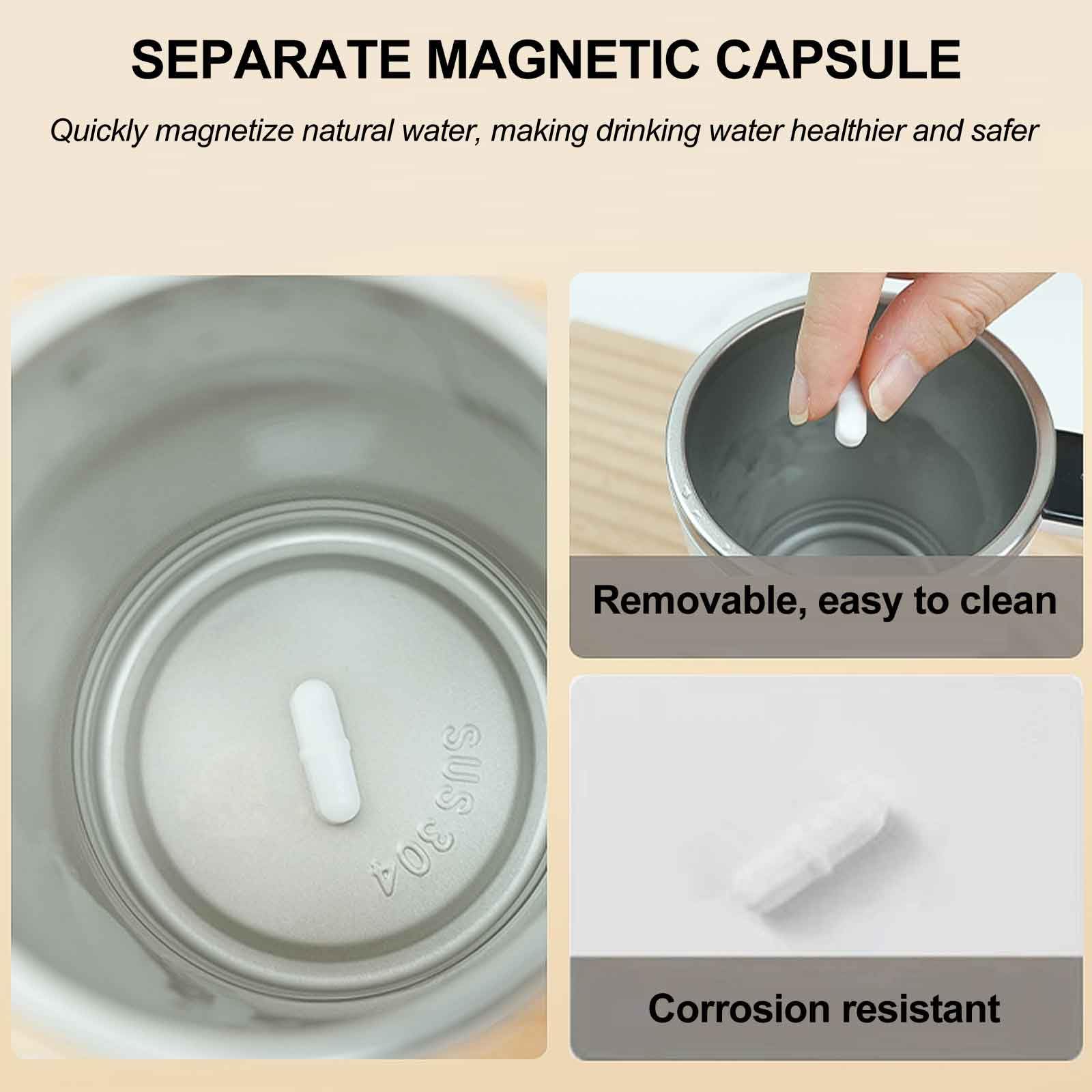 2025 New Electric Magnetic Self Stirring Coffee Mug with Lid & Digital Display - Rechargeable Automatic Stirring Mug for Coffee, Tea, Hot Chocolate - Perfect for Office, Home, Travel & Gifts (White)