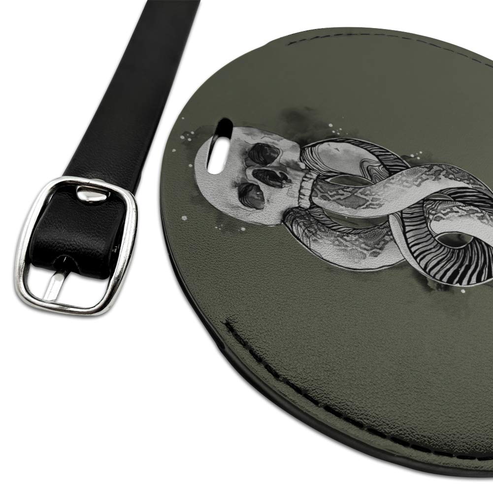 Harry Potter The Dark Mark Round Leather Luggage Tag - Vintage Inspired Suitcase ID Tag for Carry-On Bags - Perfect for Travel, Cosplay, and Harry Potter Fans