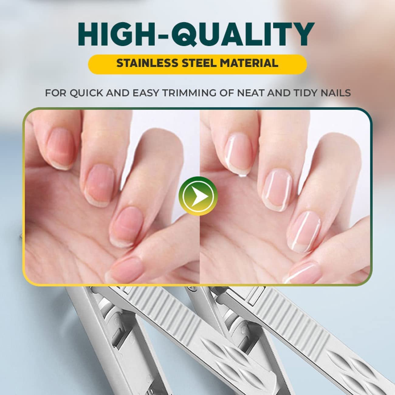 **Portable Nail Clippers for Thick Nails - Ultra Slim Folding Safety Lock Wide Jaw Cutter with Nail File, Travel-Friendly Double Head Curved & Slanted Trimmer for Toenails & Fingernails - Perfect for Travel, Home & Salon Use**