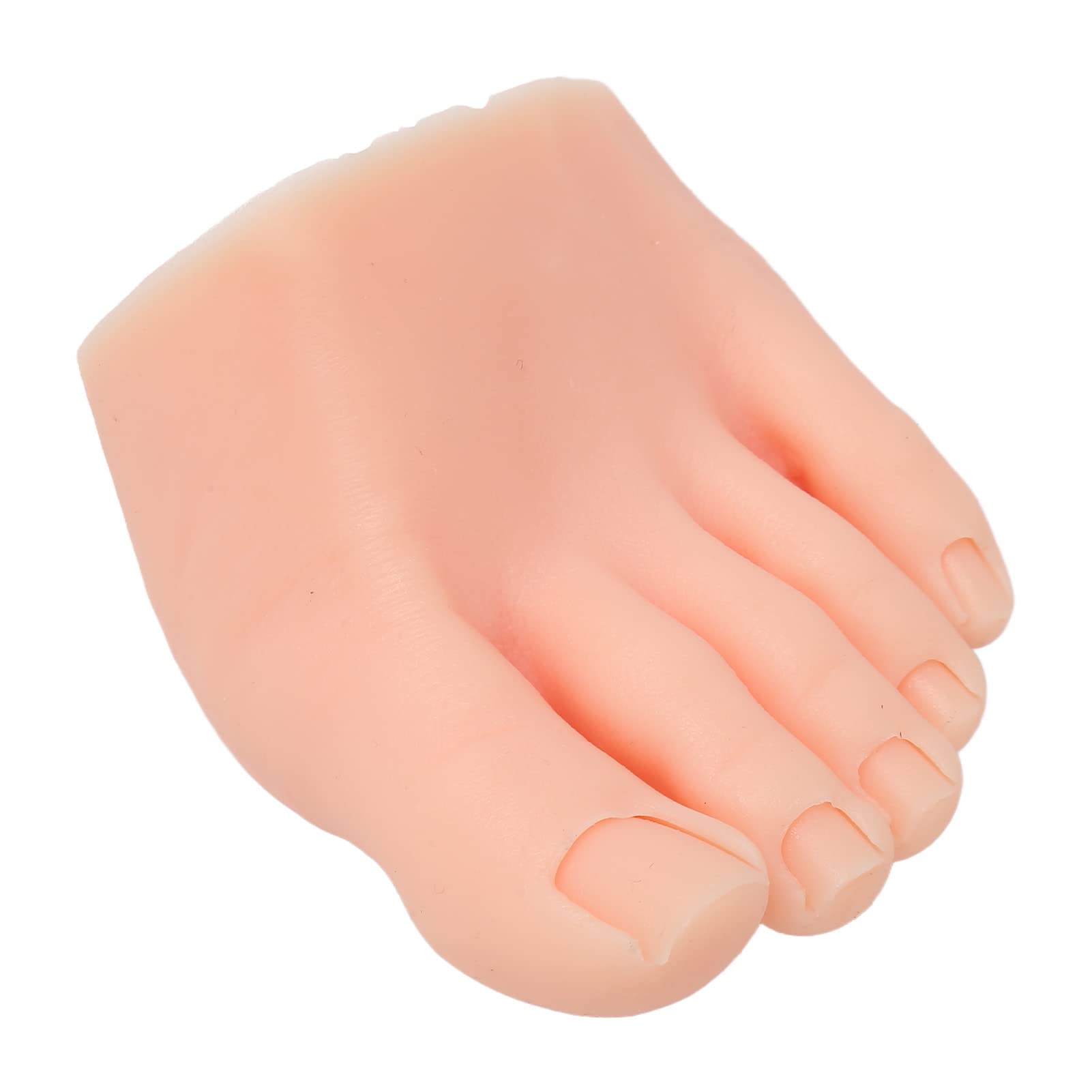Professional Soft Silicone Prosthetic Foot Model for Nail Art Training - Flexible Practice Foot for Manicurists (Left Foot, Light Skin Tone) | Perfect for Salon Practice, Nail Tech School & Home Use