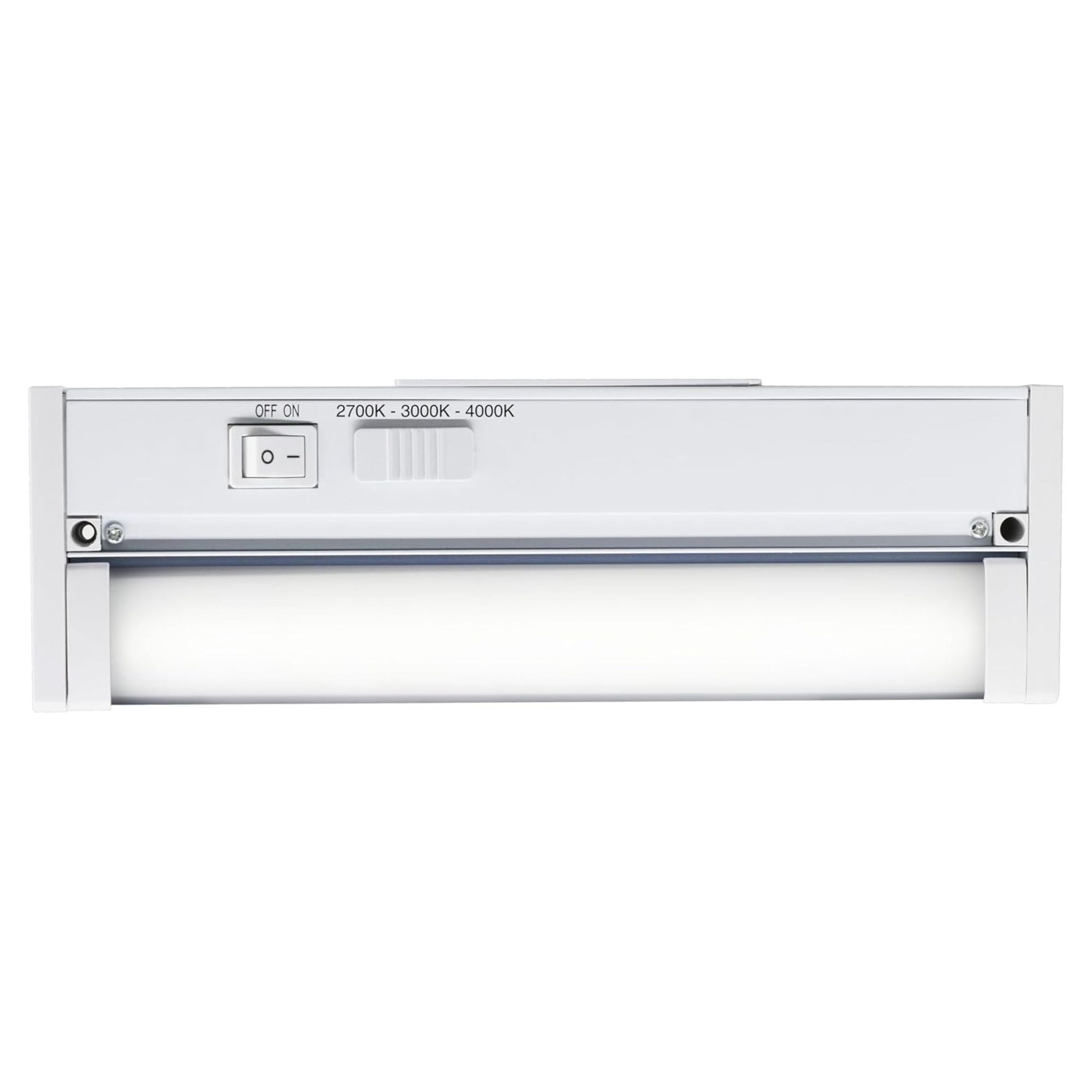 10 Inch Under Cabinet LED Light with Tilting Lens - 450 Lumens, Selectable CCT (3000K-5000K), 120V - Perfect for Kitchen Countertops, Pantry Shelves & Workspaces