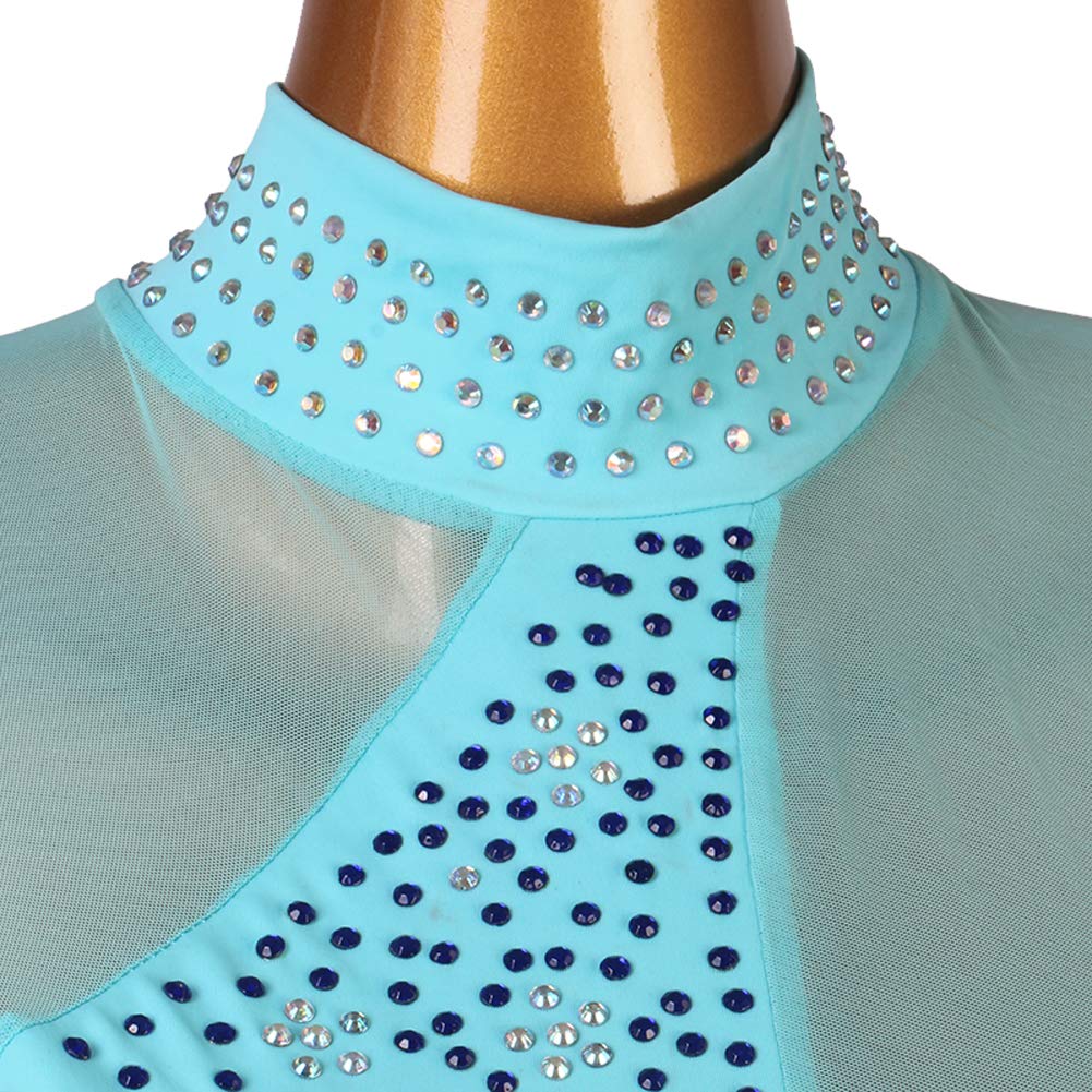 Elegant Blue Ballroom Dance Dress for Women - Modern Waltz & Standard Competition Gown - Perfect for Dance Performances, Competitions & Social Events