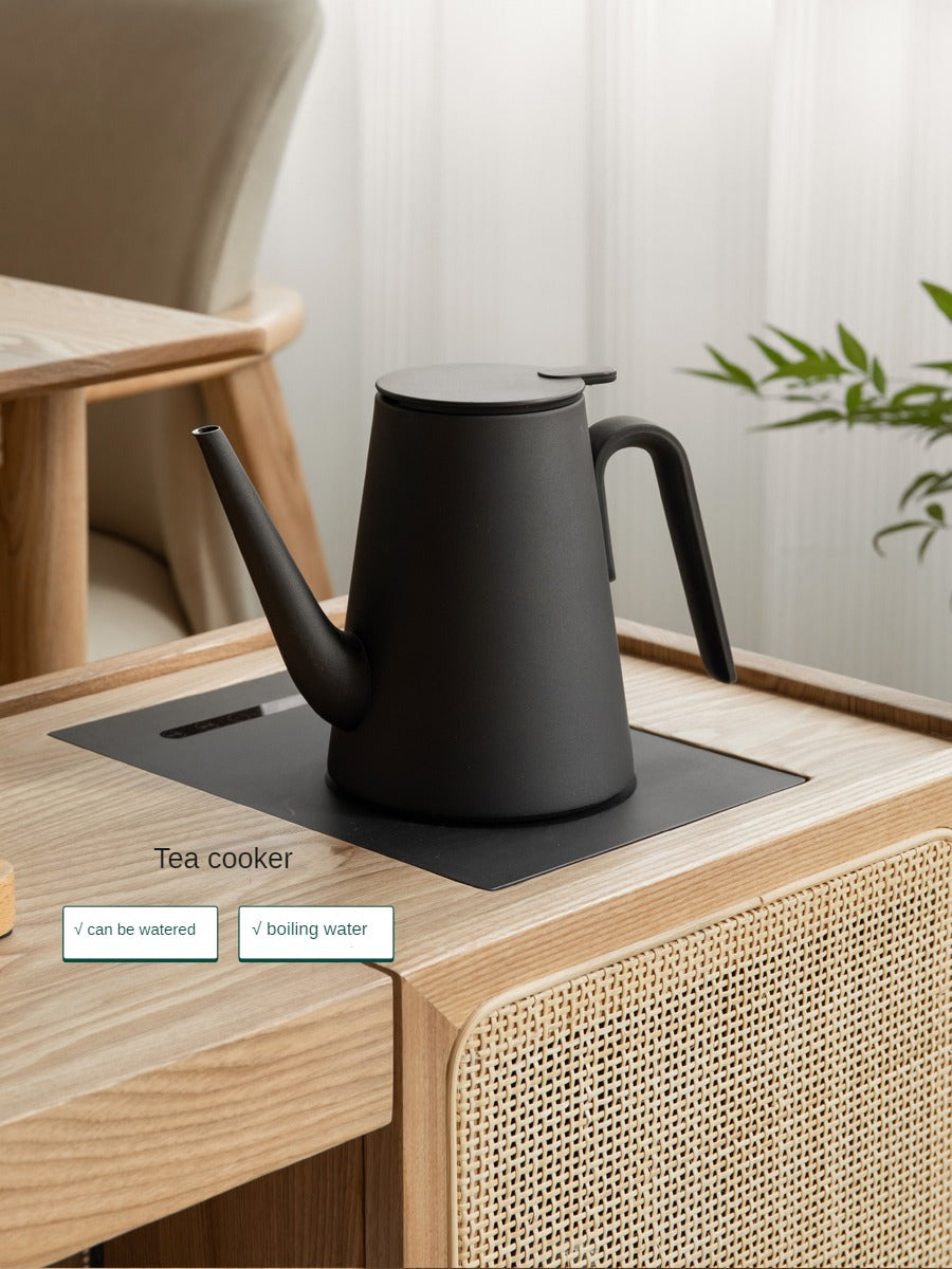 Solid Oak and Ash Wood Tea Maker Mobile Side Cabinet - Portable Side Table for Living Room, Bedroom, or Office