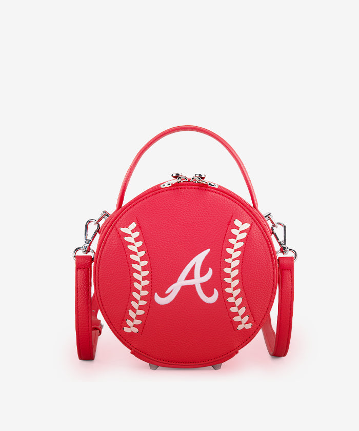 MLB Atlanta Braves Genuine Leather Crossbody Bag for Women & Men - Stylish & Durable Purse for Baseball Games, Travel & Daily Use