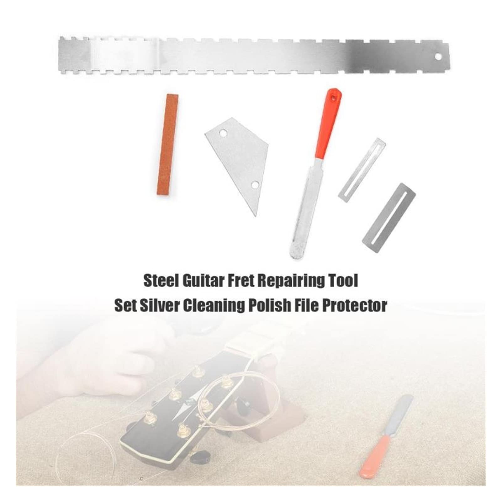 Premium Steel Guitar Fret Repair Tool Kit - Silver Cleaning, Polishing & Grinding Files for Guitar Frets & Nuts - Professional Luthier Tools for Guitar Maintenance & Fretboard Care - Perfect for Home Studios, Music Shops & DIY Guitar Repair