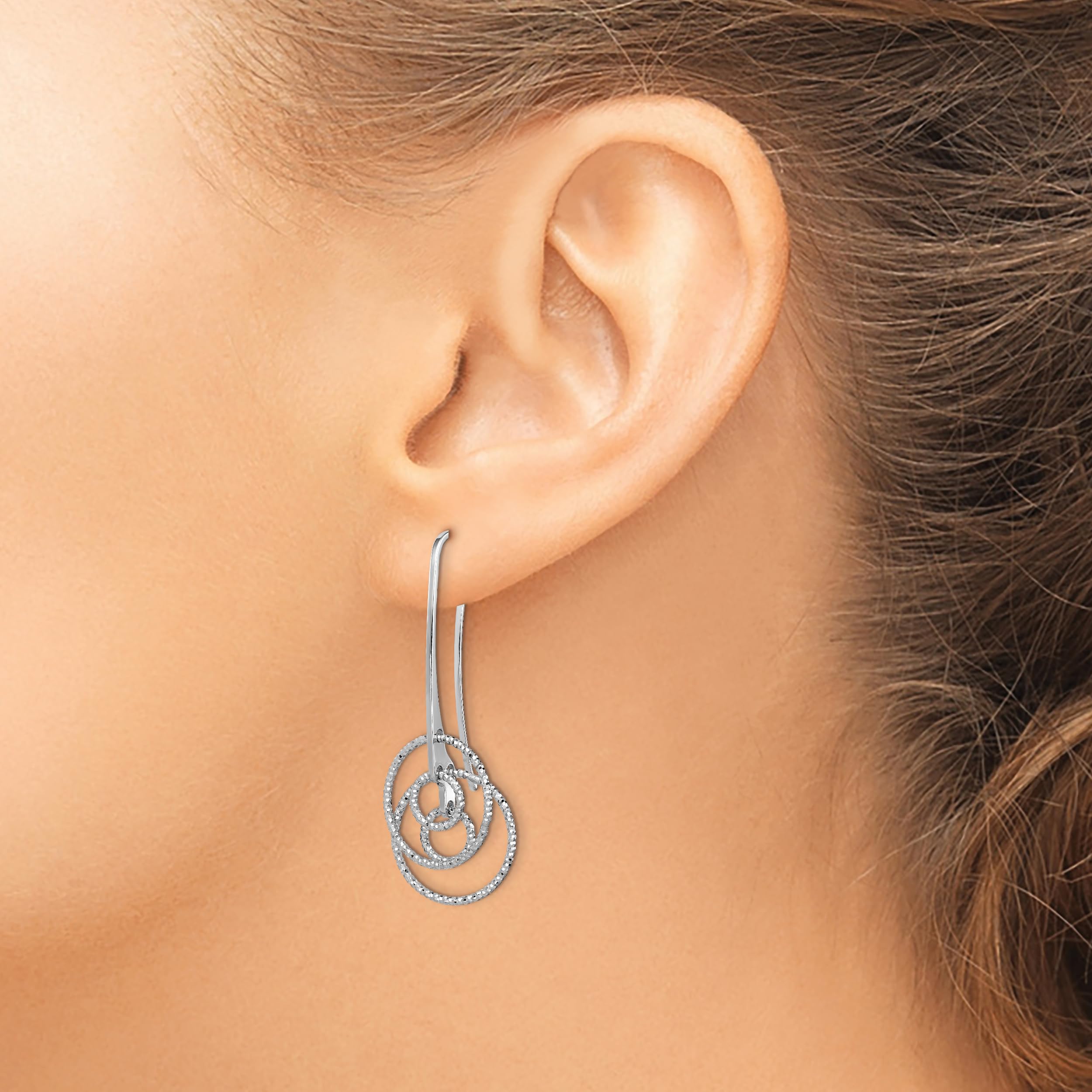 925 Sterling Silver Circle Drop Dangle Earrings for Women - Hypoallergenic Round Hoop Earrings for Everyday Wear & Special Occasions