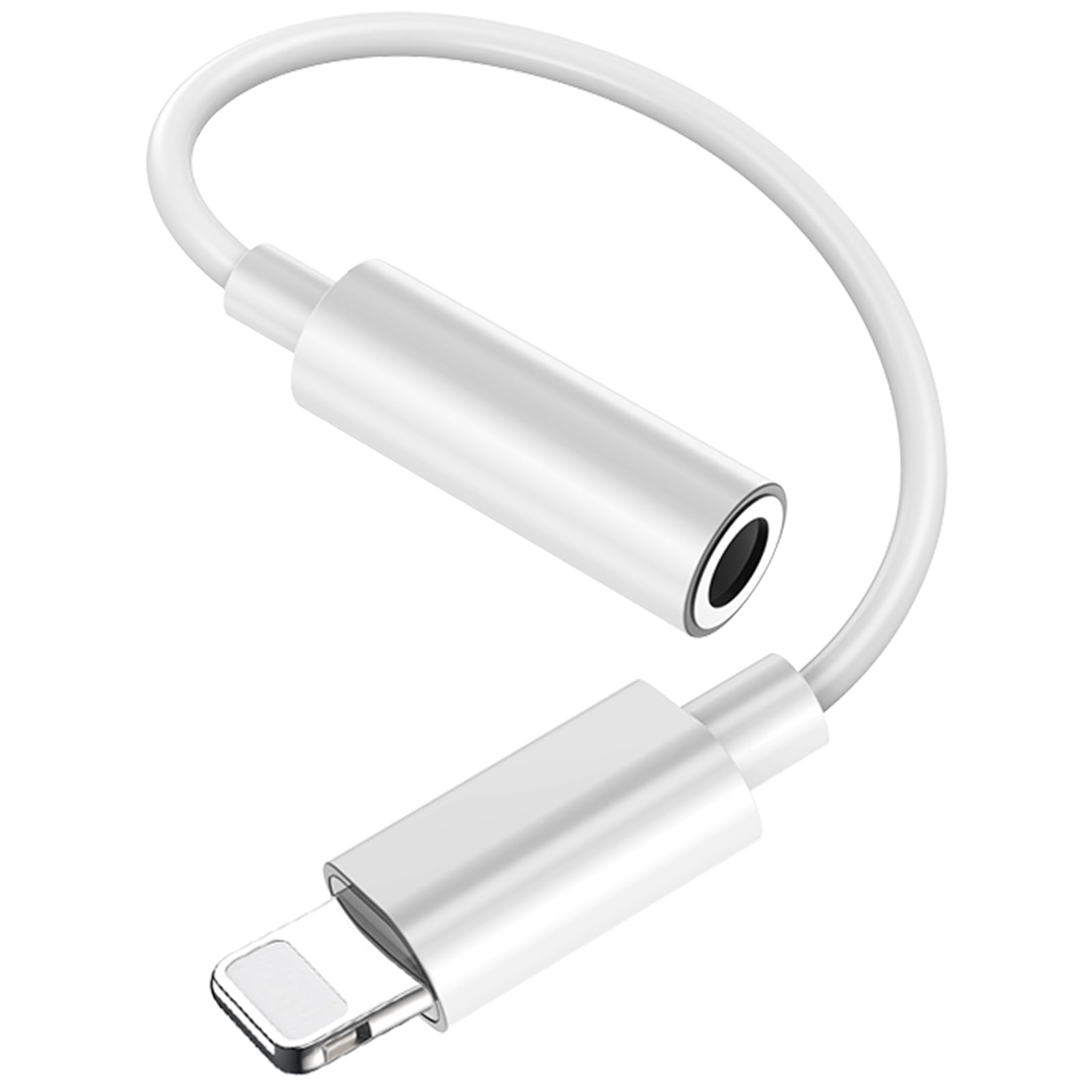 Apple MFi Certified Lightning to 3.5mm Headphone Jack Adapter - Compatible with iPhone 14/13/12/11/XS/XR/X/8/7 - Audio Dongle Converter for Music, Gaming & Hands-Free Calls