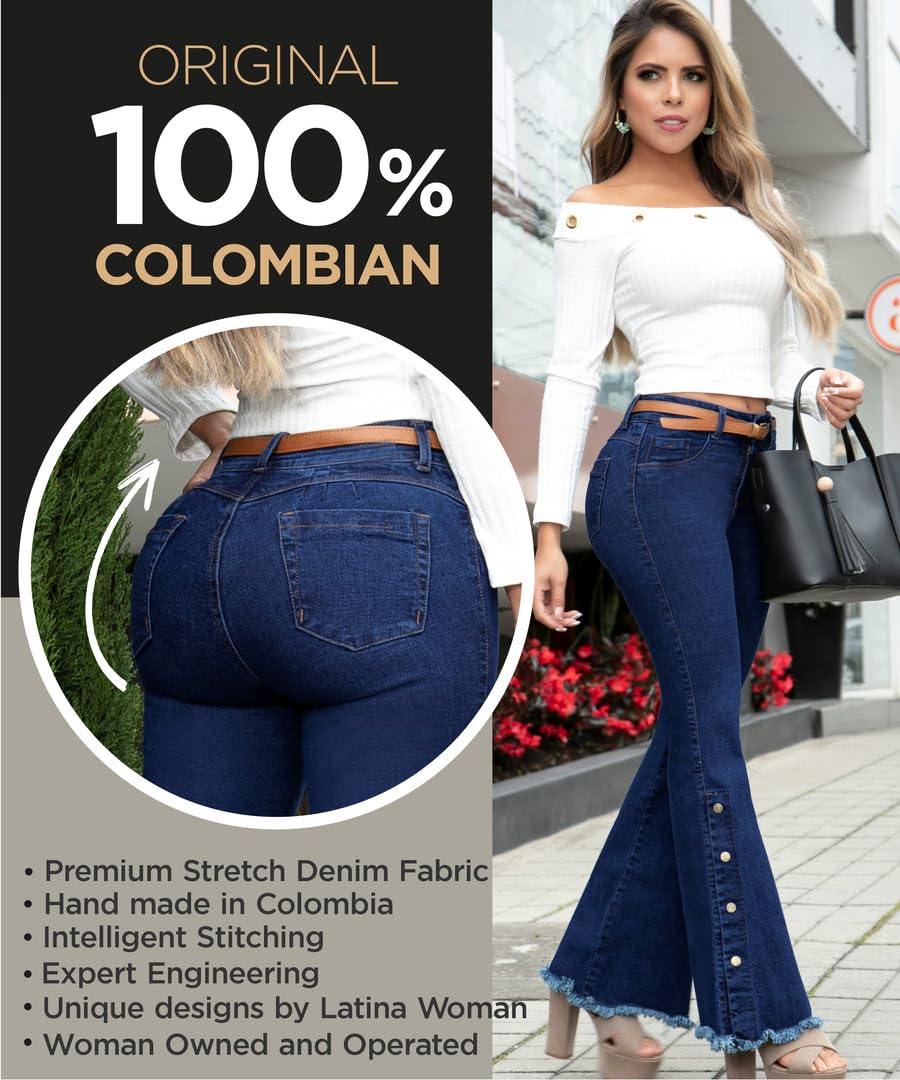 Best Colombian Butt Lifting Jeans for Women - Boot Cut Denim Pants with Rear Enhancement | Perfect for Night Out, Date Night & Body Confidence Boost