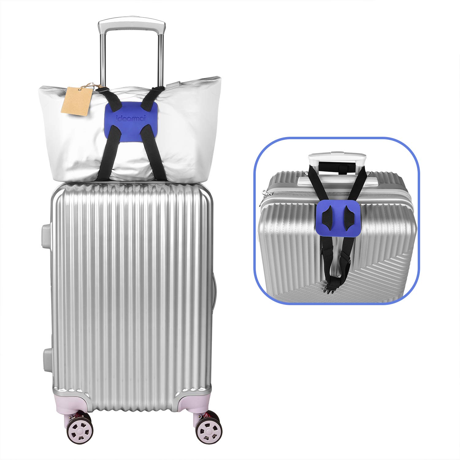 **Elastic Luggage Bungee Strap - Travel Suitcase Belt for Securing Extra Bags (Easy Version, Blue) - Perfect for Airports, Road Trips & Train Travel**