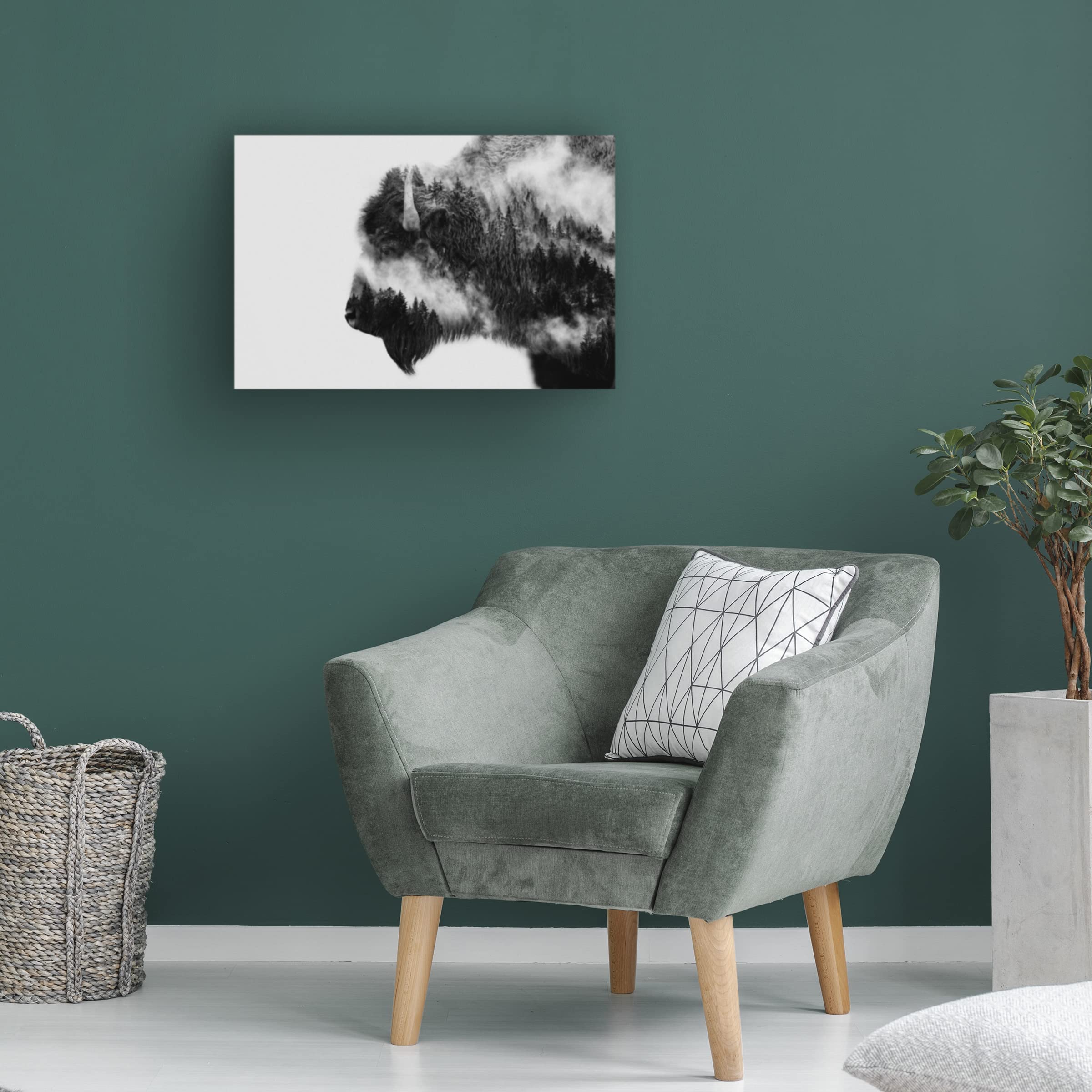 Trademark Fine Art 'Bison' Canvas Wall Art Print by Angyalosi Beata - Perfect for Living Room, Bedroom & Office Decor