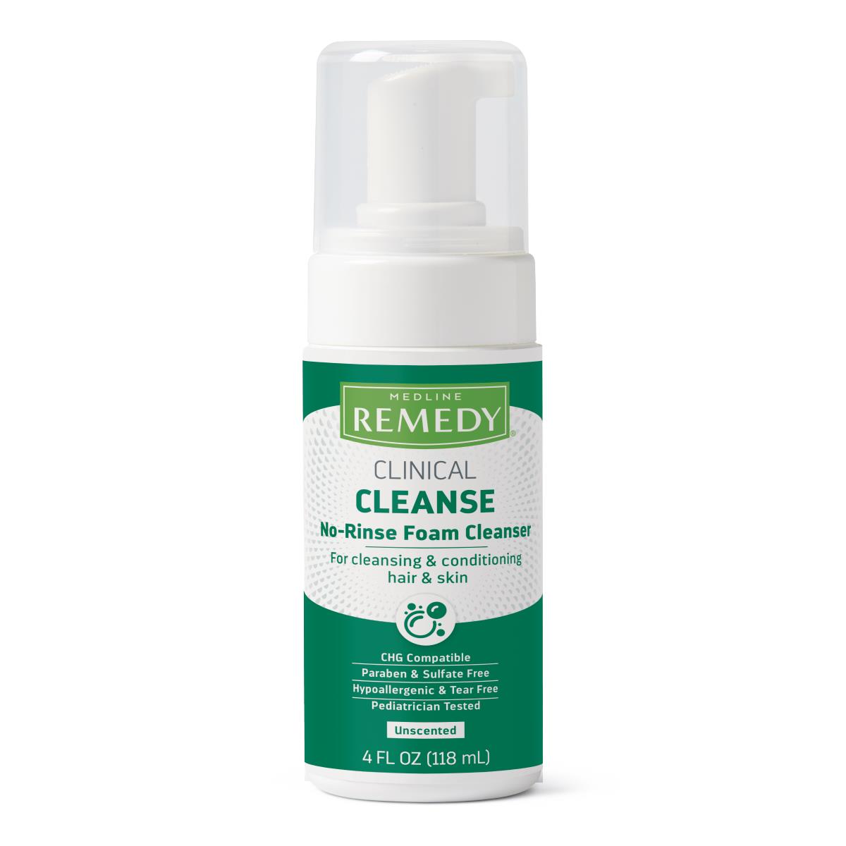 Medline Remedy Clinical No Rinse Foam Cleanser - Gentle Skin Cleansing Foam for Sensitive Skin | Ideal for Bed Baths, Wound Care & Hygiene Maintenance