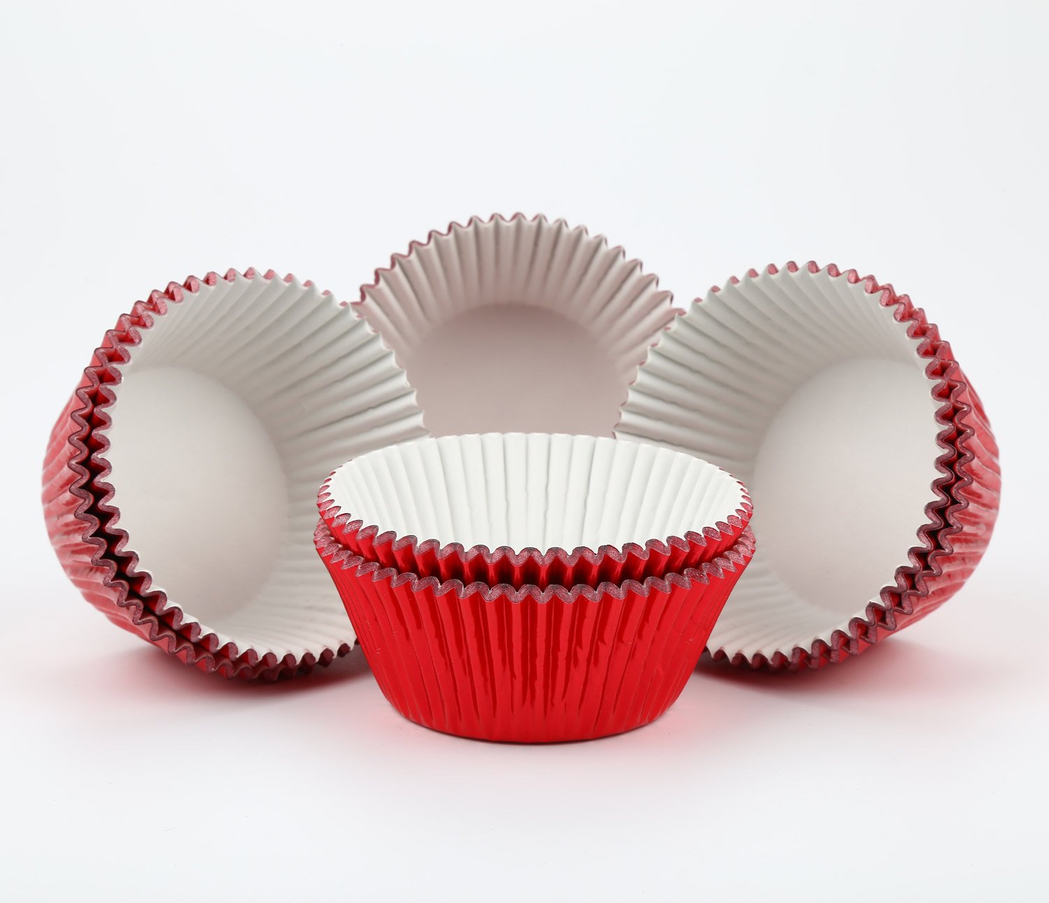 Gifbera Standard Red Foil Cupcake Liners - 200 Count Baking Cups for Birthday, Wedding & Holiday Parties - Premium Cupcake Wrappers for Baking, Desserts & Party Decorations
