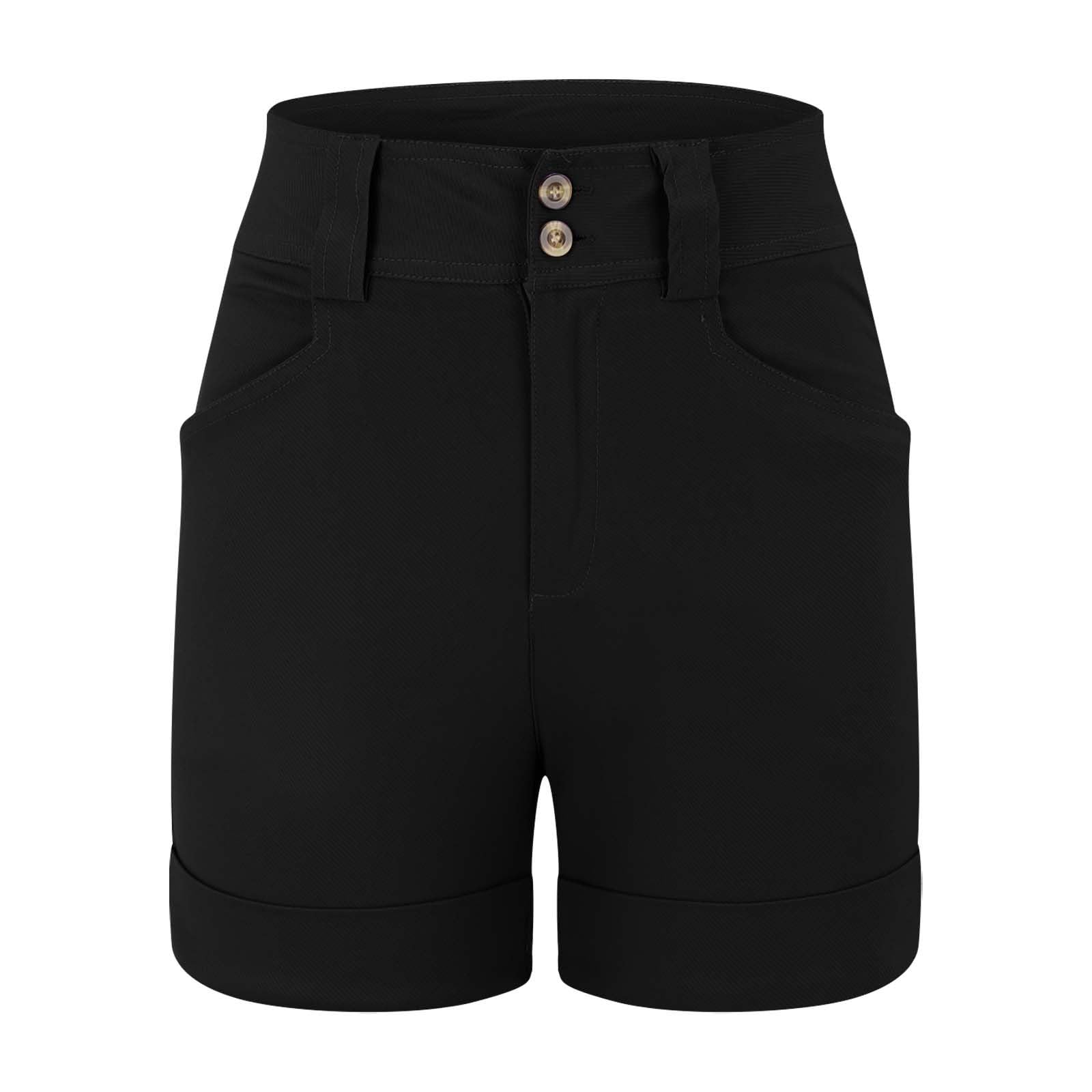 Women's Stretchy Twill Jean Shorts - High Waist Denim Bermuda Shorts with Multiple Pockets | Summer 2024 Casual Wear for Beach, Travel & Everyday Outfits