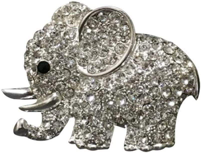 U-M Elephant Rhinestone Car Air Vent Clip - Silver AC Outlet Perfume Diffuser & Freshener for Cars | Cute & Fashionable Auto Decor | Perfect for Home, Office & Travel Use