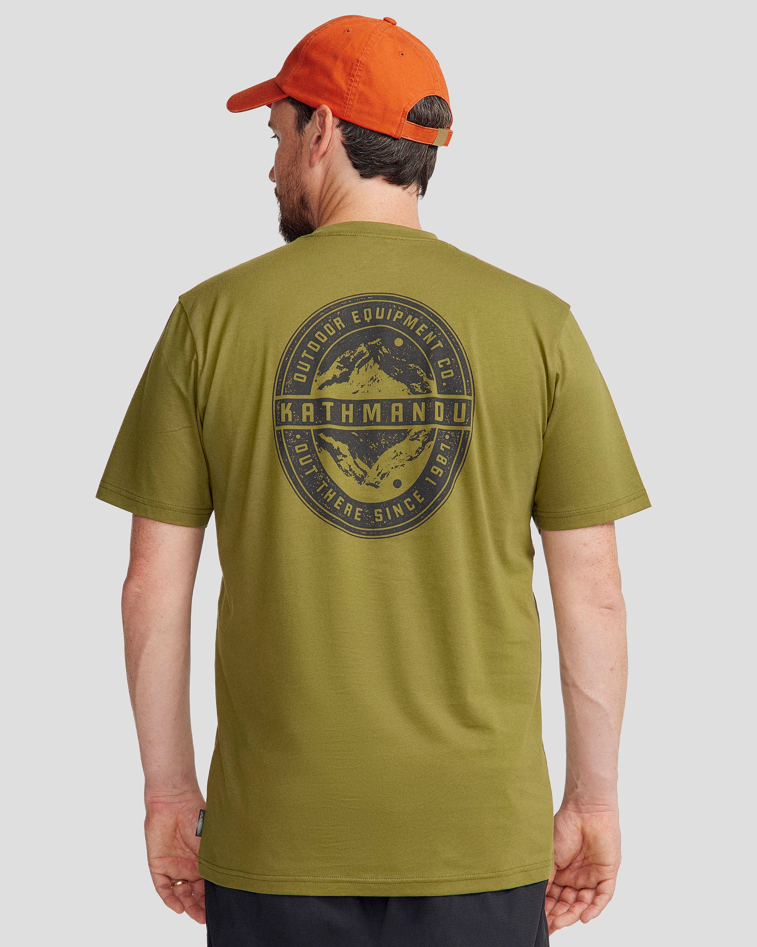 Organic Cotton Men's Outdoor T-Shirt - Dark Fern | Comfortable & Breathable for Hiking, Camping & Casual Wear