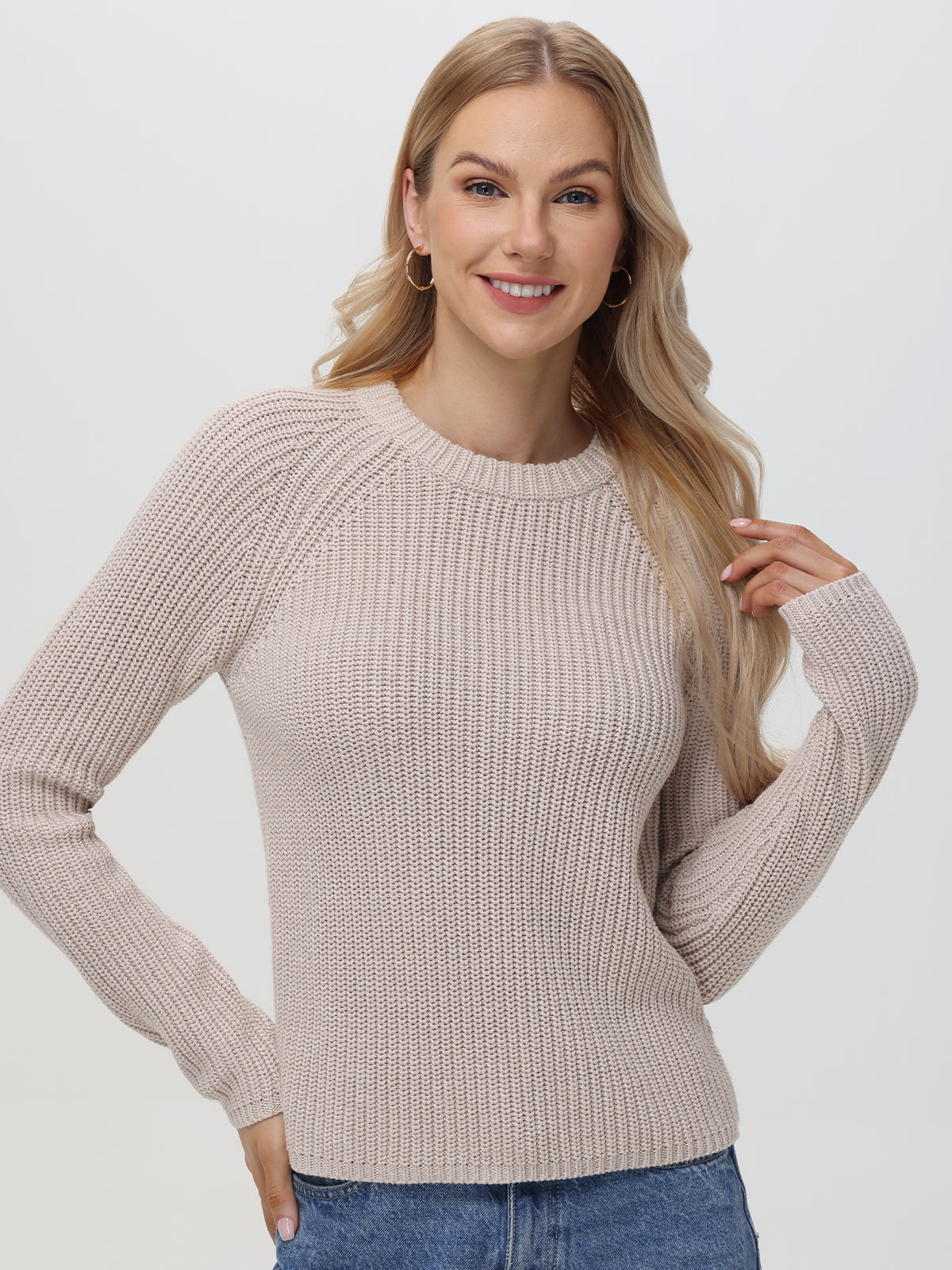 The Perfect Companion for Every Moment: Jane Crewneck Shaker Stitch Cotton Sweater