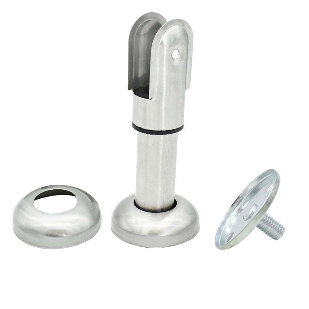 Premium Stainless Steel Restroom Partition Support Bracket - Adjustable Silver Toilet Partition Foot for Bathroom & Commercial Spaces - Durable Wall Mounted Candles Holder & Decor Tripod for Restrooms, Offices, and Public Washrooms