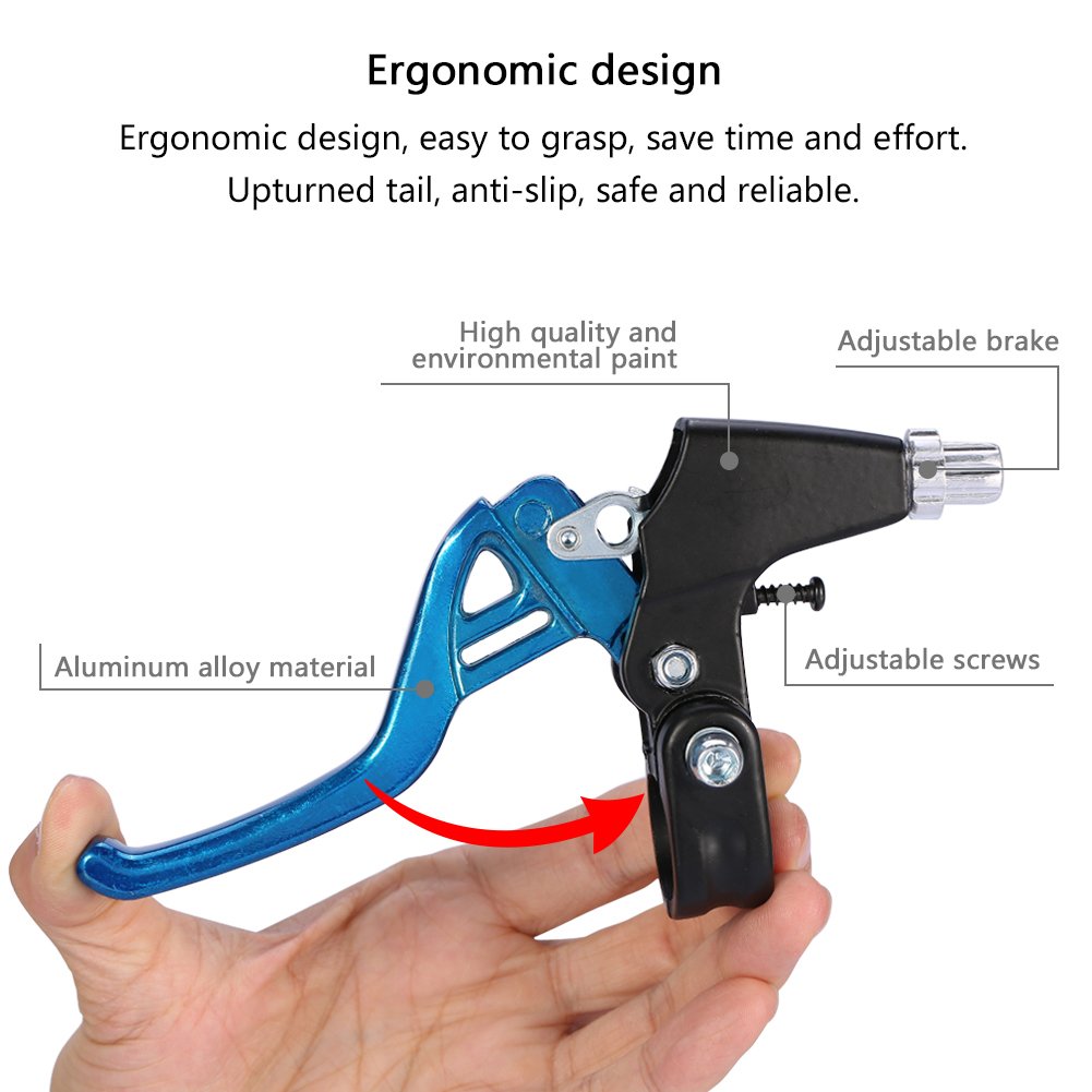 Yiio 1 Pair Universal Aluminum Alloy Bike Brake Levers - Fits Mountain Bikes, Kids Bikes, Folding Bikes & MTB BMX (2.2cm Diameter) | Durable Handlebar Brake Levers for Cycling, Commuting & Outdoor Adventures
